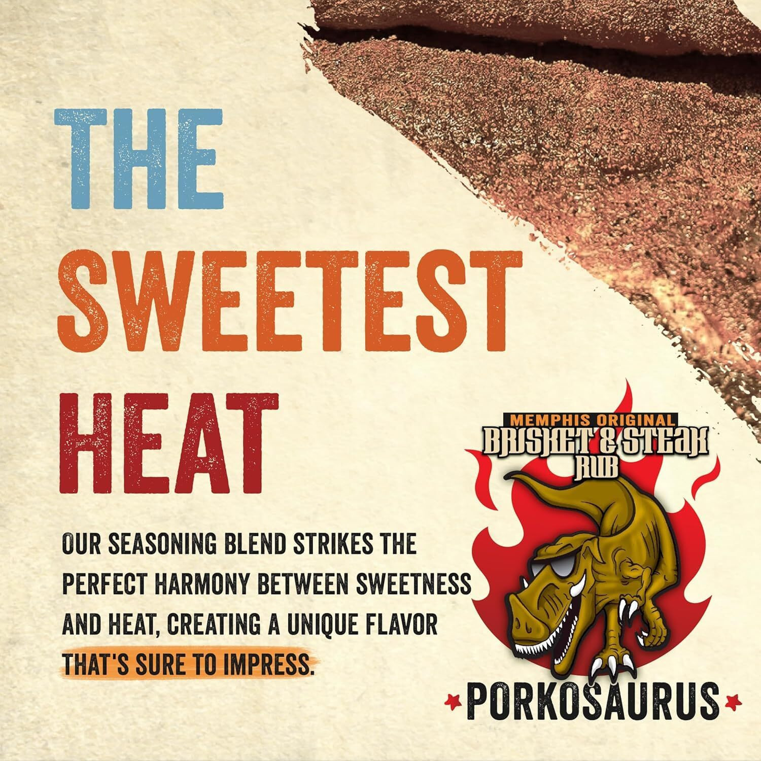Porkosaurus Brisket & Steak Seasoning Blend (6.3 Oz) - World Champion Dry Rubs For Smoking And Grilling - Spices For Smoking