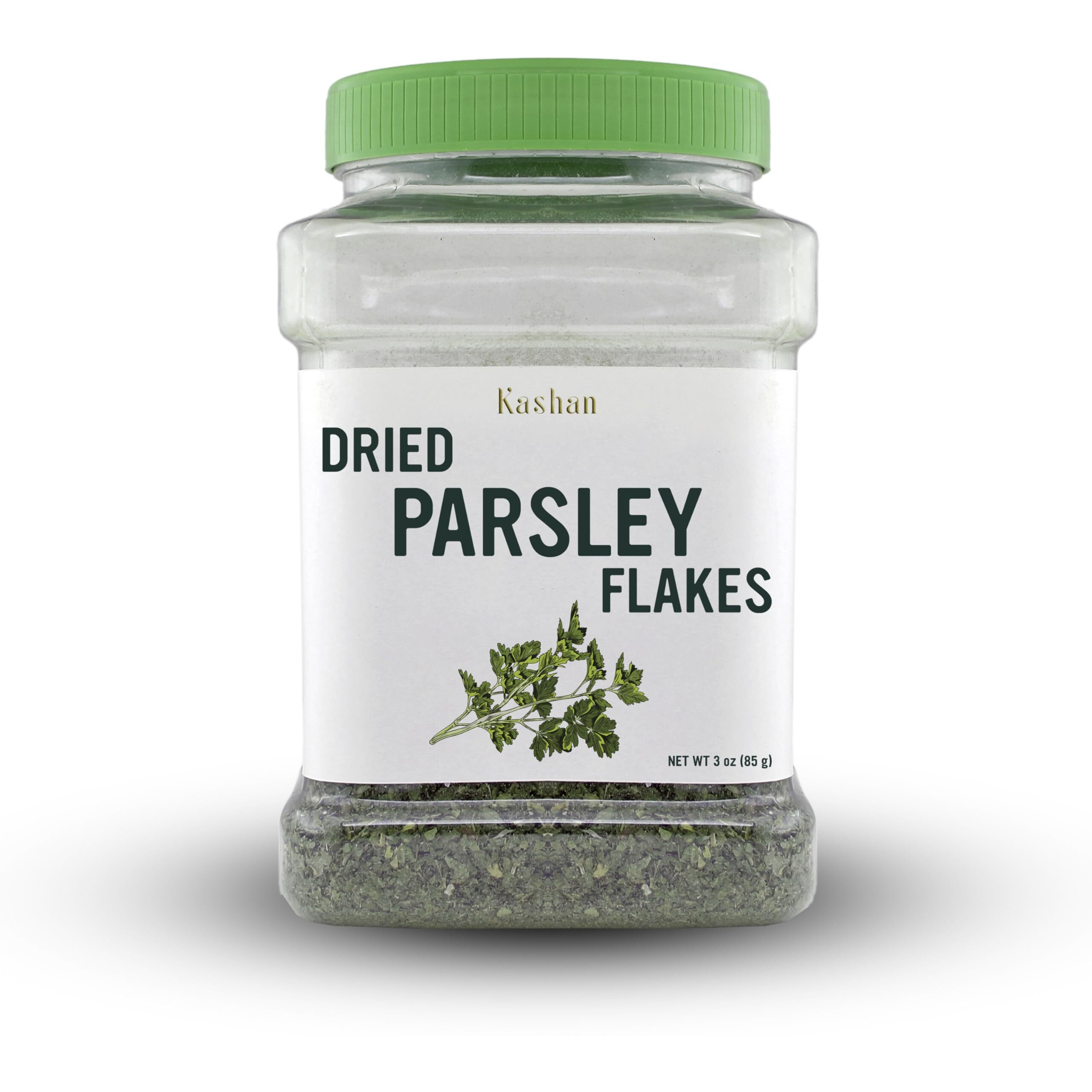 Kashan Dried Parsley Flakes, Perejil, Great For Cooking & Food Flavoring, Middle Eastern Cuisine And Aromatic Seasoning, Vegetarian 3Oz (85G)