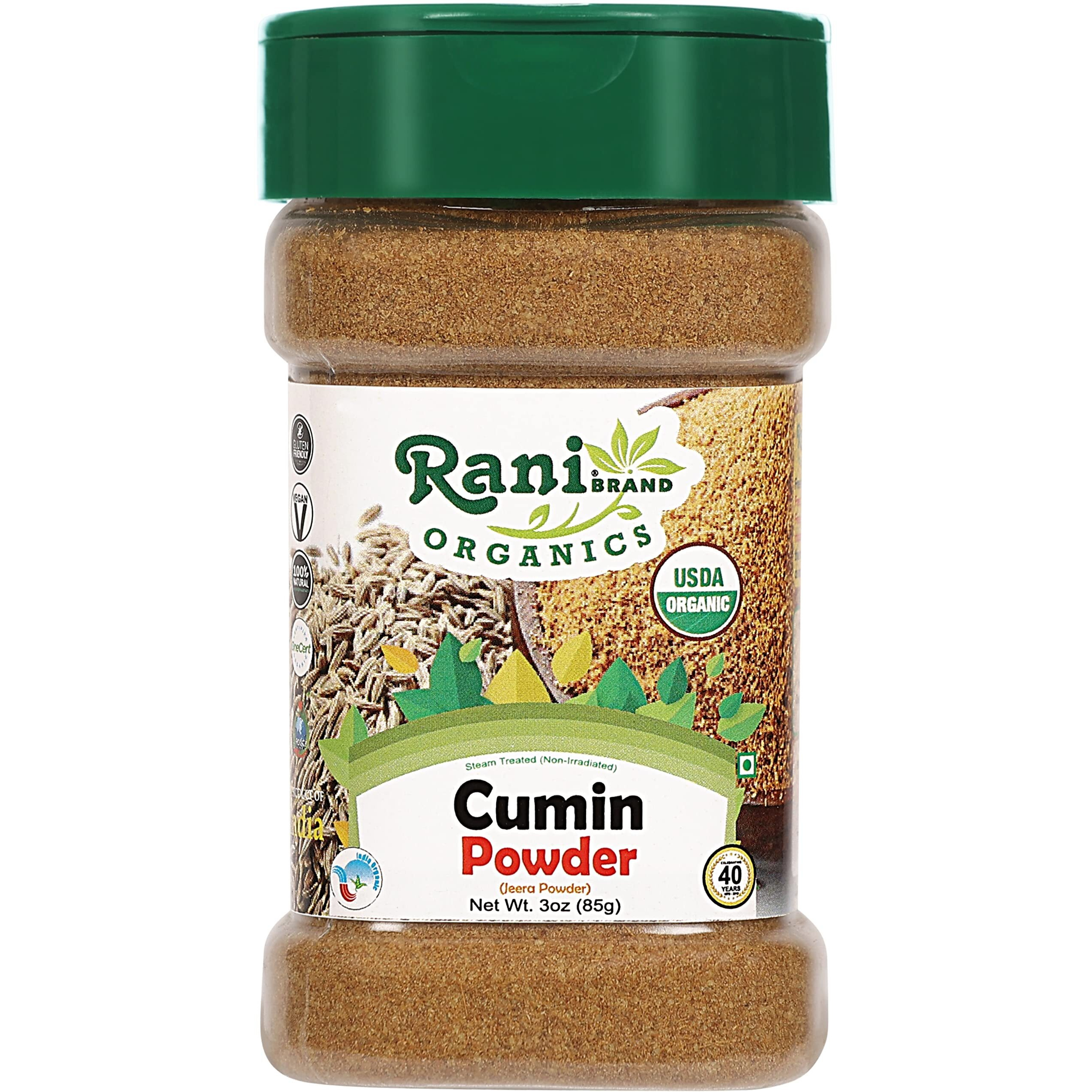 Rani Organic Cumin Powder (Jeera Powder) 3Oz (85G) Pet Jar ~ All Natural | Vegan | Gluten Friendly | Non-Gmo | Indian Origin | Usda Certified Organic