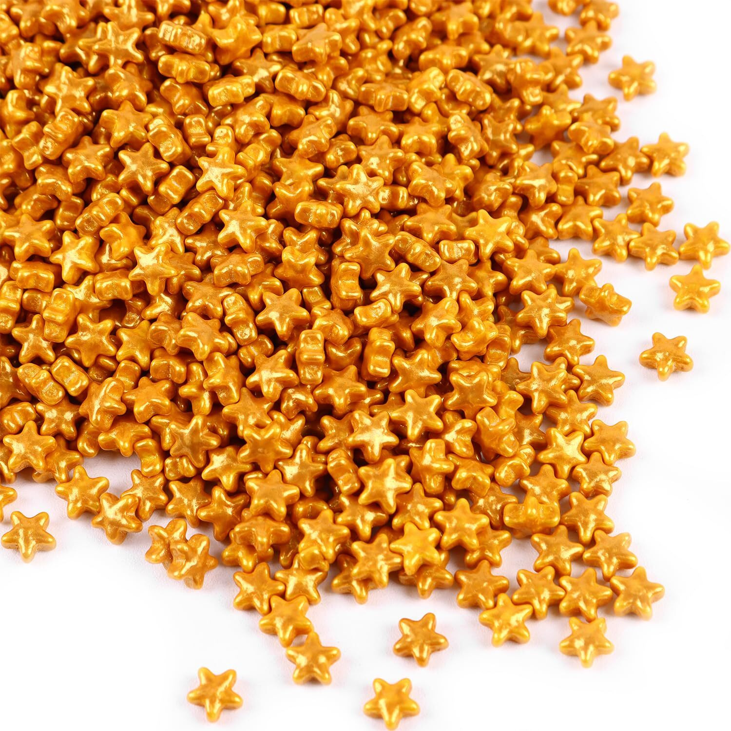 Cobakey Gold Star Sprinkles For Cake Sprinkles, Edible Stars Sprinkles For Cupcakes Toppers, Gold Sprinkles 3.5Ounce Sugar Pearl Ice Cream, Candy, Cookie Decorations For Wedding Party Celebrations