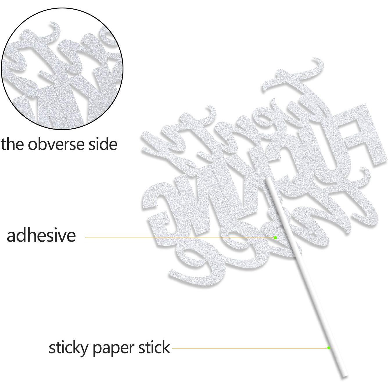 Twenty Three Silver Glitter Cake Toppers 23 Years Old 23Rd Birthday Anniversary Party Decorations Supplies