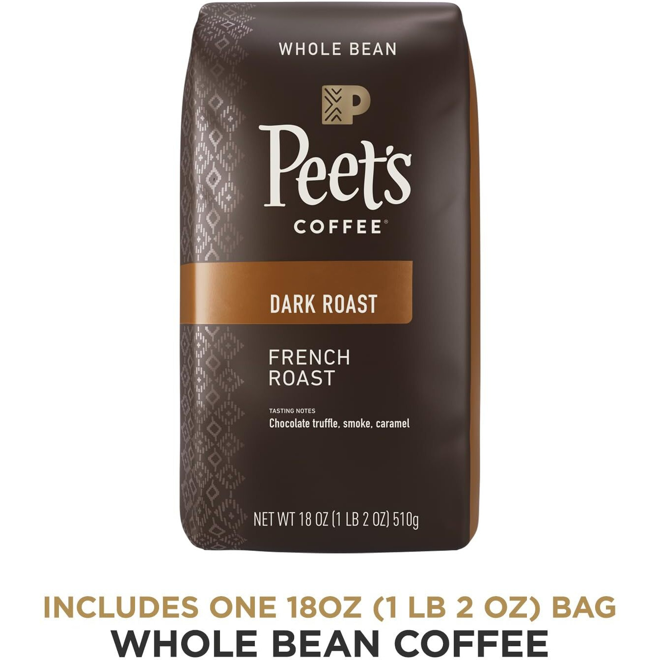 Peet's Coffee, Dark Roast Whole Bean Coffee - French Roast 18 Ounce Bag
