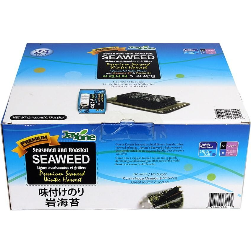 Jayone Seaweed, Roasted And Lightly Salted, 0.17 Ounce (Pack Of 24),Nutty Flavor