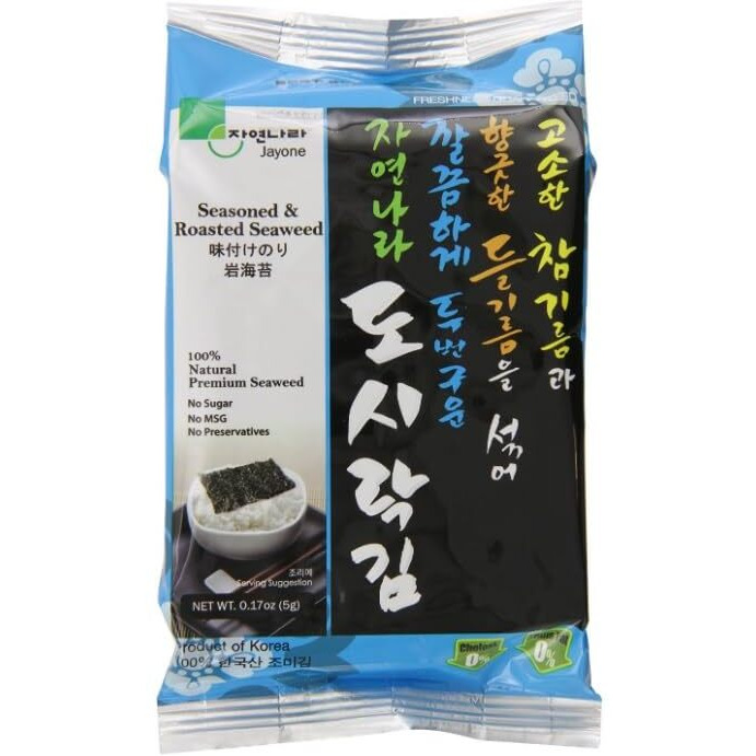Jayone Seaweed, Roasted And Lightly Salted, 0.17 Ounce (Pack Of 24),Nutty Flavor