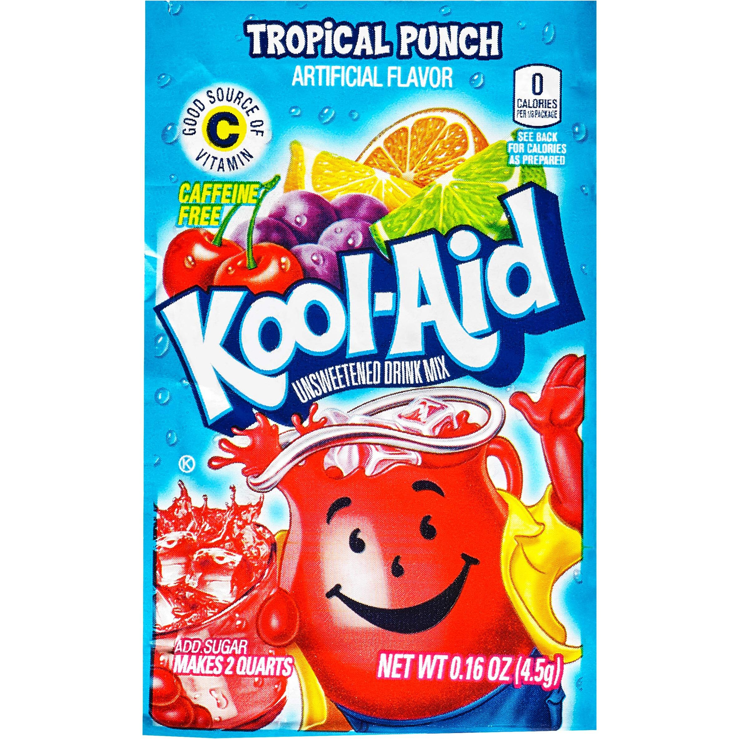 Kool-Aid Tropical Punch Flavored Unsweetened Caffeine Free Powdered Drink Mix (96 Packets)