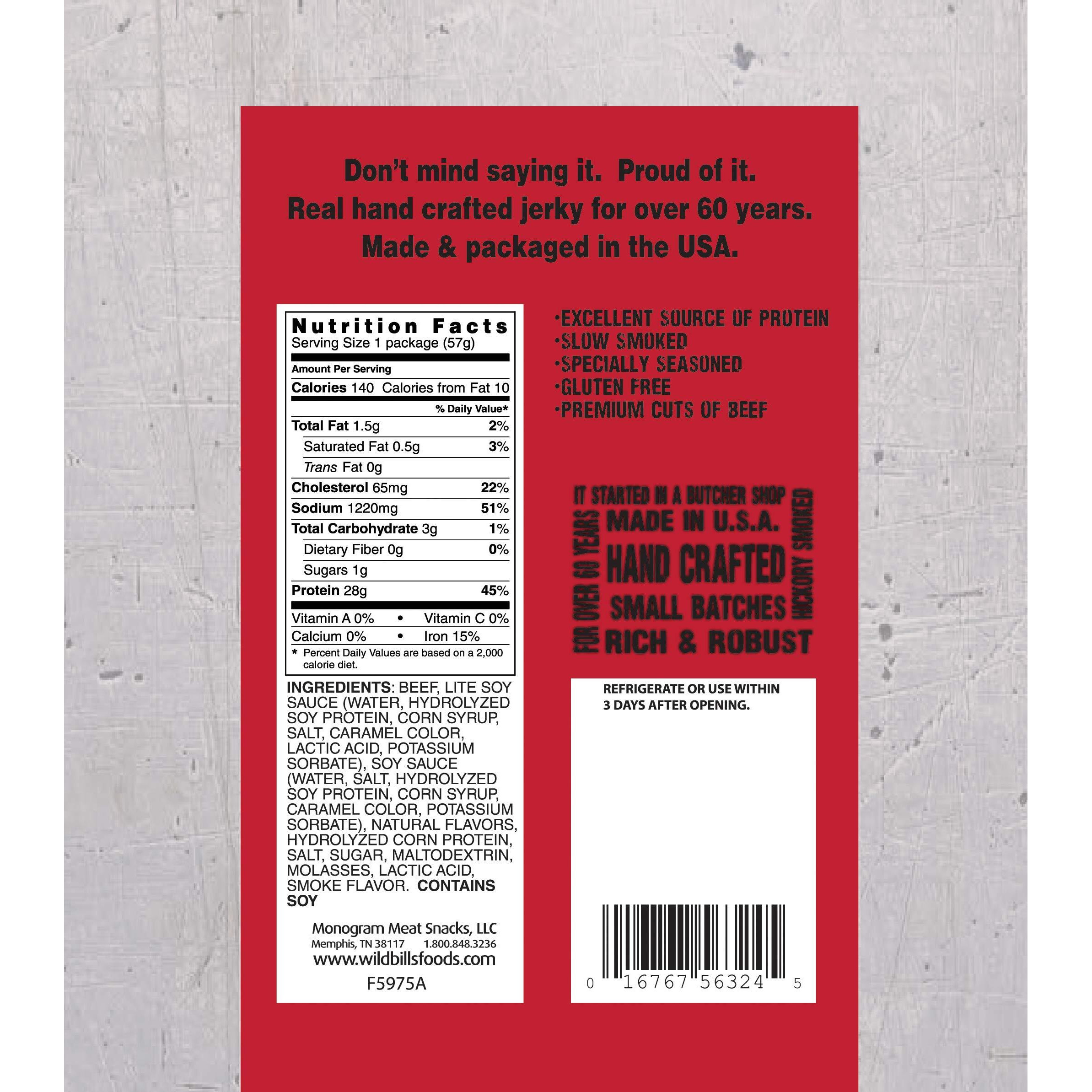 Wild Bills Hickory Smoked Beef Jerky From The Jar 2 Ounce Pack (3 Count)