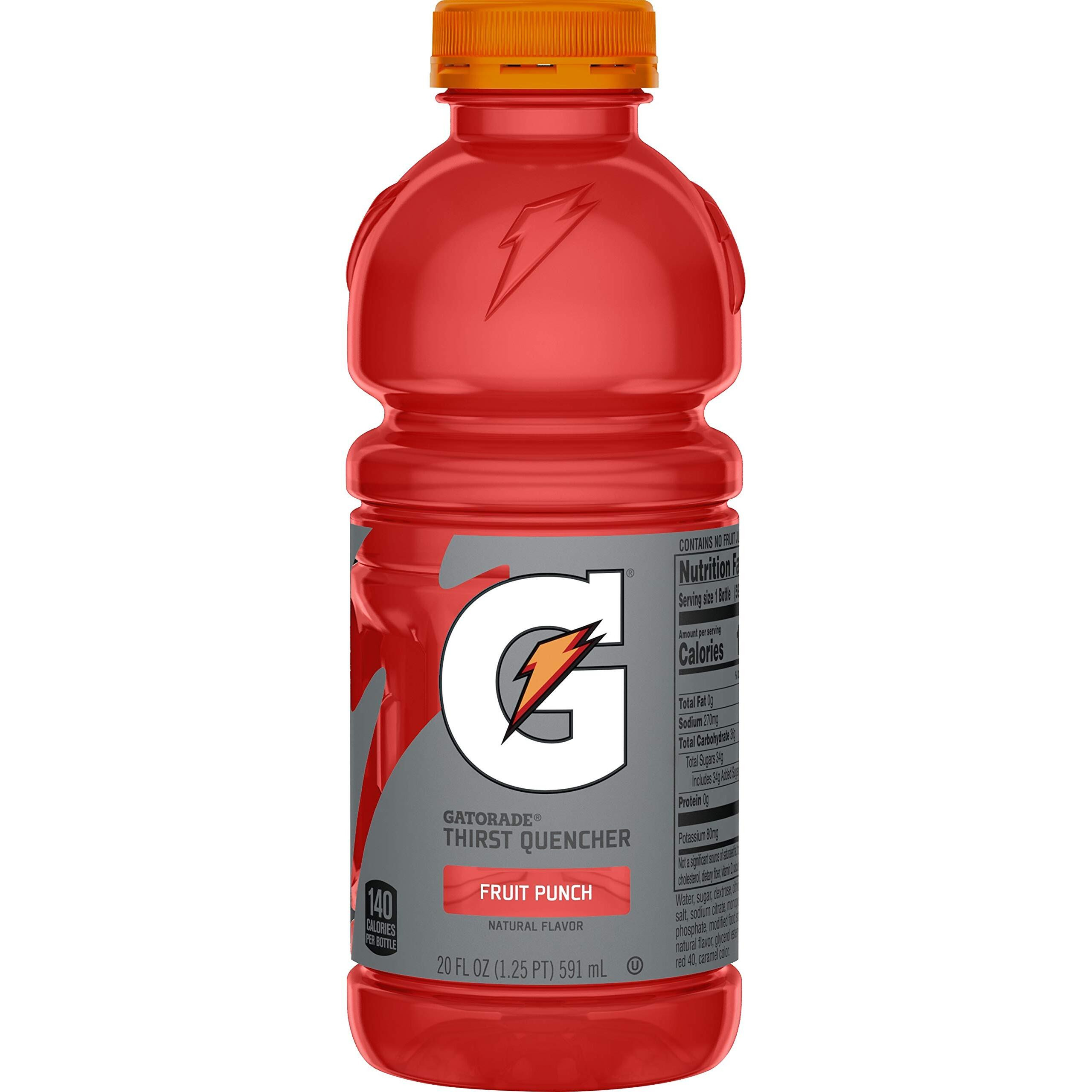 Gatorade Thirst Quencher, Fruit Punch, 20 Ounce Bottles (Pack Of 12)