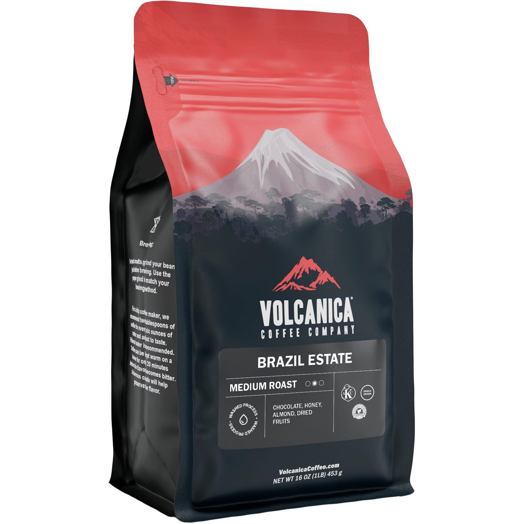 Brazil Coffee, Bracosta Estate, Whole Bean, Fresh Roasted, 16-Ounce