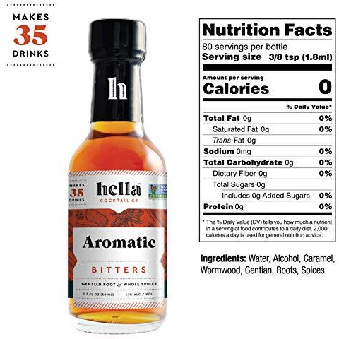 Hella Cocktail Co. 2-Pack Bitters Bar Set (3.4 Fl Oz Total) - Craft Aromatic And Orange Cocktail Bitters Made With Real Fruit Peel And Whole Spices