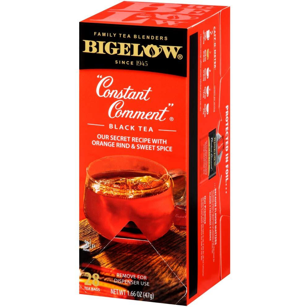 Bigelow Constant Comment Tea 28-Count Box (Pack Of 1) Spiced Premium Black Tea With Orange Peel Antioxidant-Rich Full Caffeine Black Tea In Foil-Wrapped Bags
