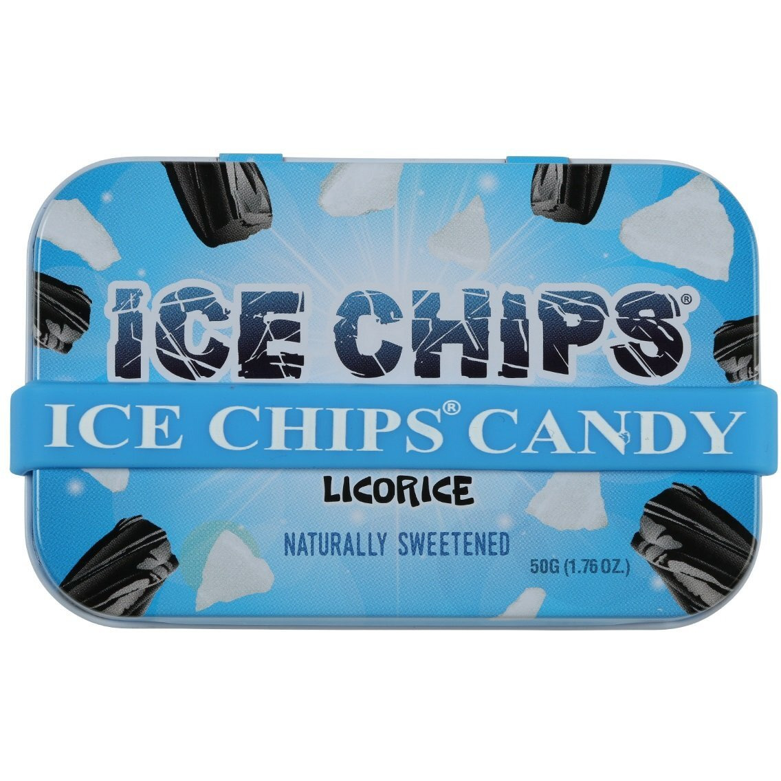 Ice Chips Xylitol Candy Tins 5.28 Oz Total (Licorice, 3 Pack) - Includes Band As Shown