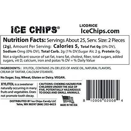 Ice Chips Xylitol Candy Tins 5.28 Oz Total (Licorice, 3 Pack) - Includes Band As Shown
