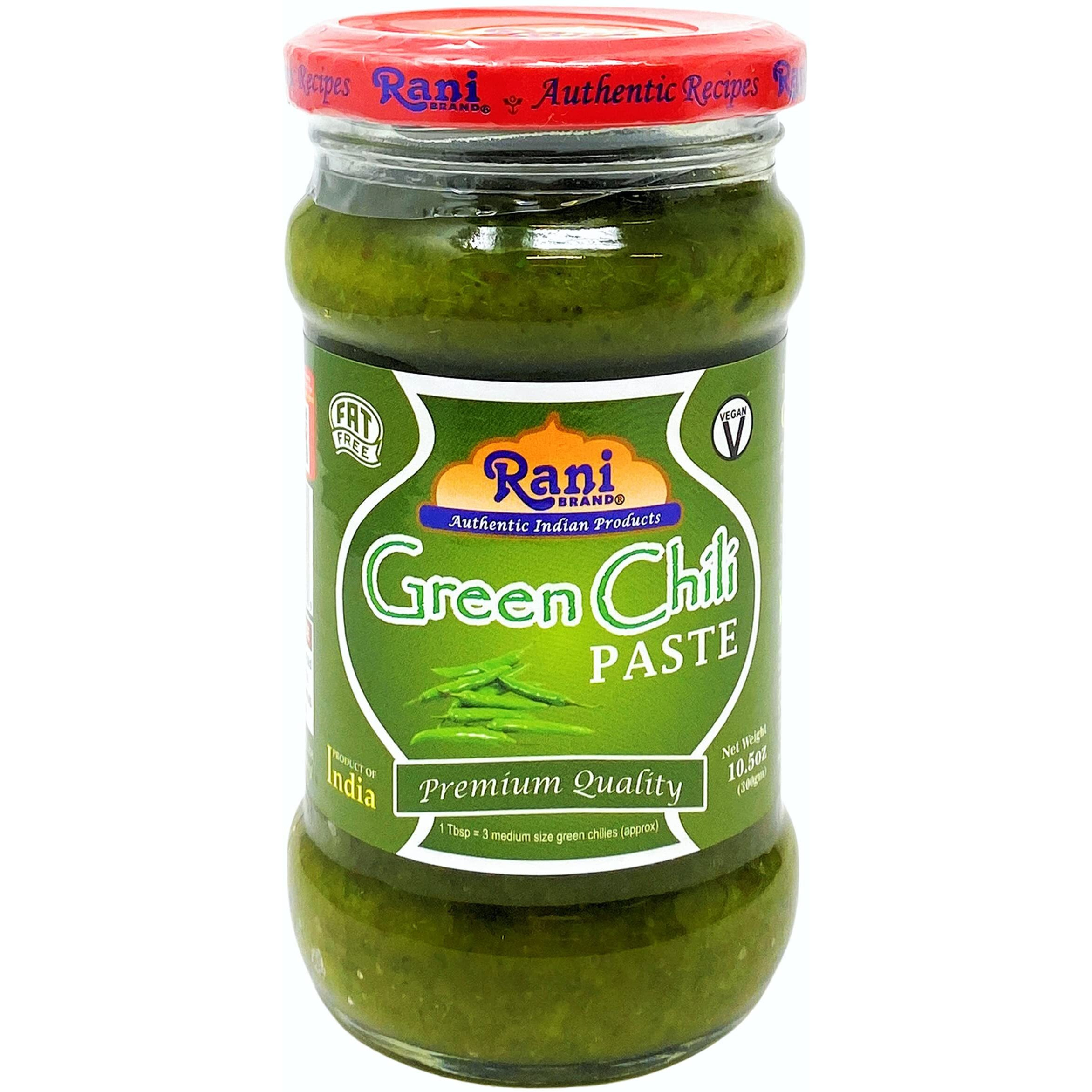 Rani Green Chilli Cooking Paste 10.58Oz (300G) Glass Jar, Pack Of 5+1 Free ~ Vegan | Gluten Free | Non-Gmo | No Colors | Indian Origin