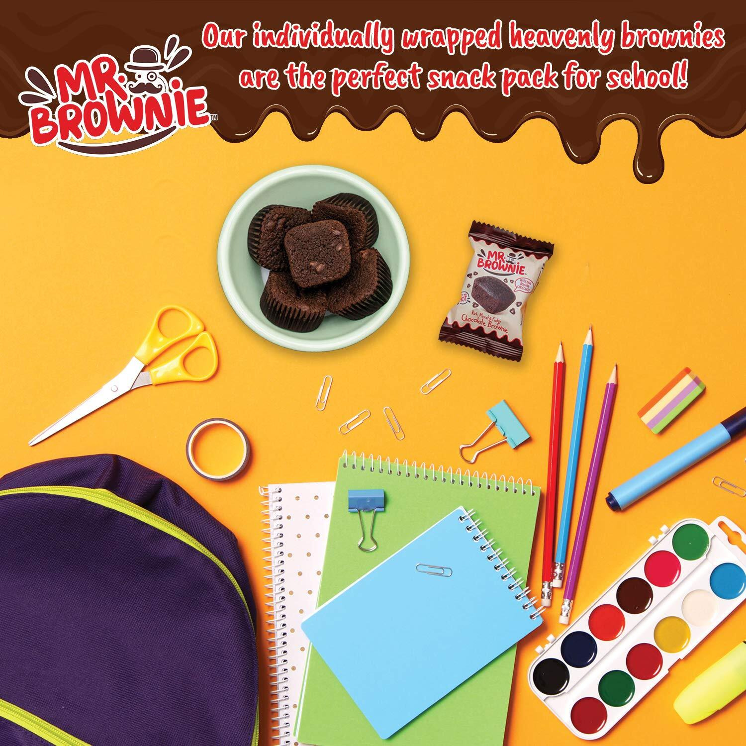 Mr. Brownie Chocolate Brownies | 8 Individually Wrapped Brownie Bites | Snack Packs For Kids & Adults | Real Belgian Chocolate