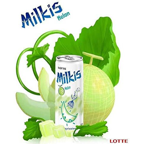 Lotte Milkis Soda Beverage, Melon And Milk 8.45 Fl Oz (Pack Of 6)