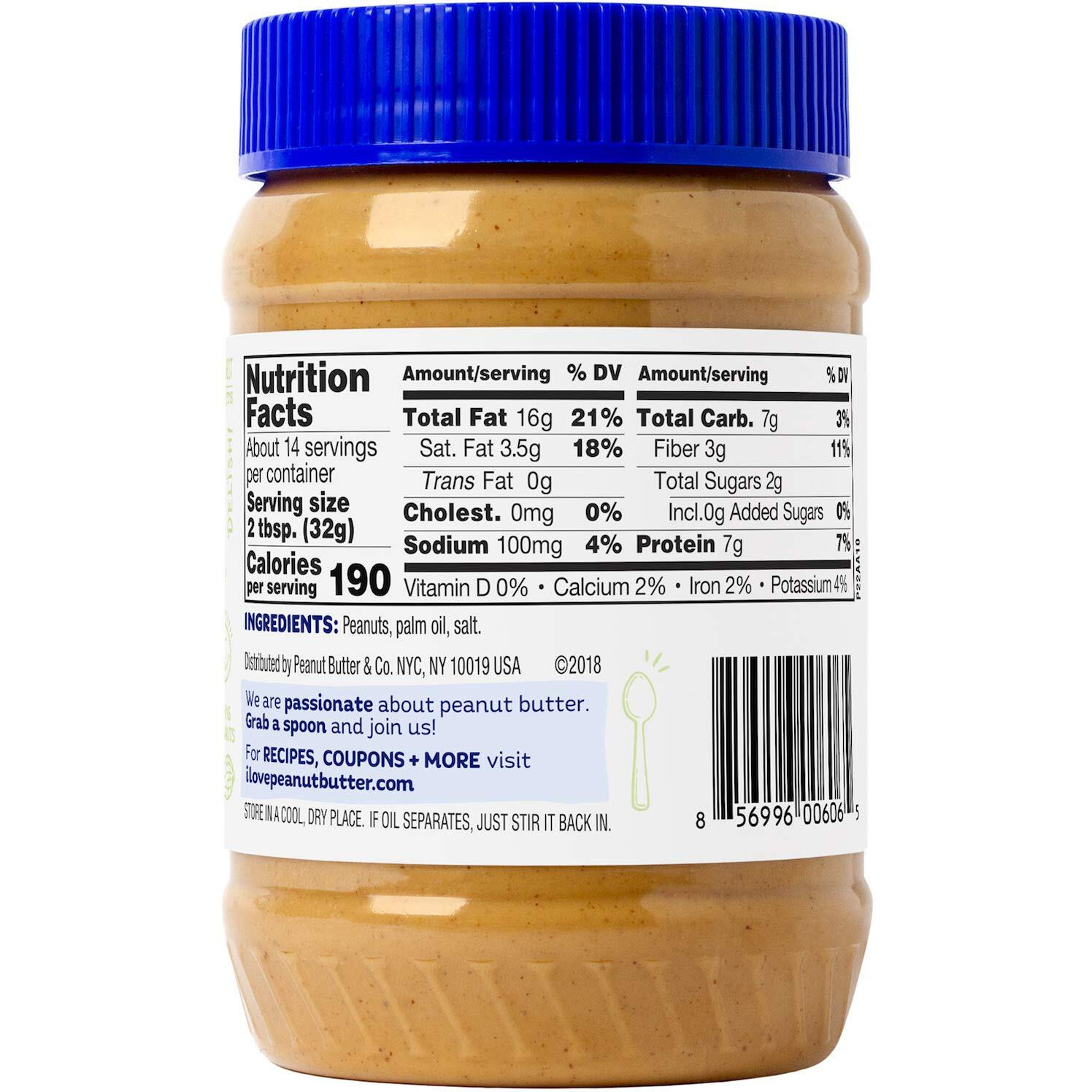 Peanut Butter & Co. Simply Smooth Peanut Butter, Non-Gmo Project Verified, Gluten Free, Vegan, 3 Count(Pack Of 1)