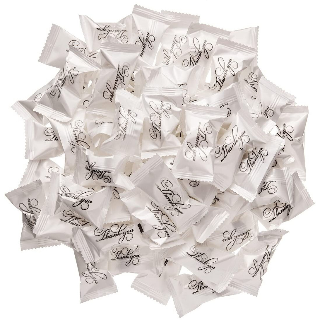 Candy Envy - Modern Thank You Buttermints - 13 Oz. Bag - Approximately 100 Individually Wrapped Mints - Reception Desk