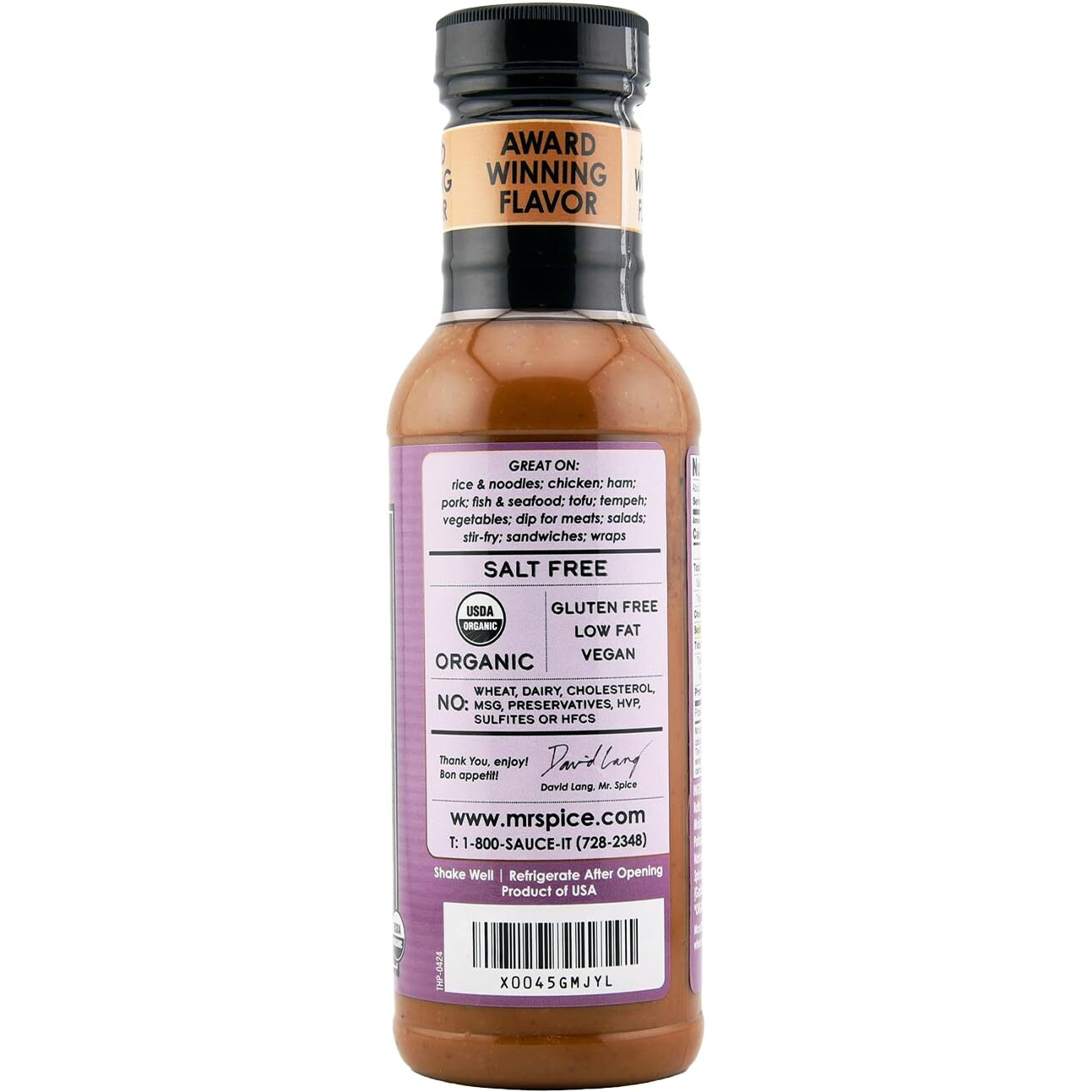 Mr. Spice Organic - Salt Free Sauce (Thai Peanut, Single)