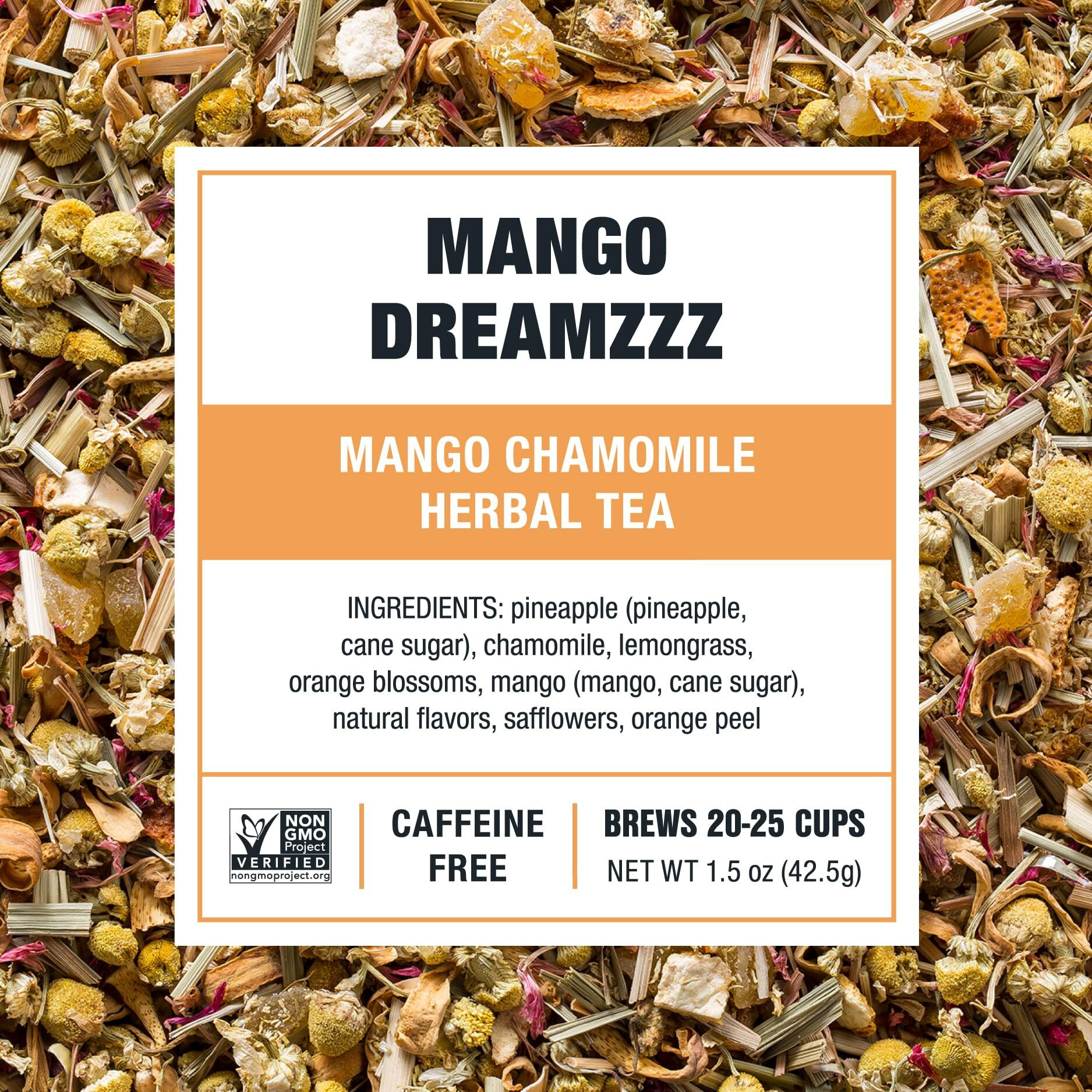 Tiesta Tea - Mango Dreamzzz, Mango Chamomile Herbal Tea, Premium Loose Leaf Tea, Non Caffeinated Tea, 25 Cups - 1.5Oz Resealable Pouch
