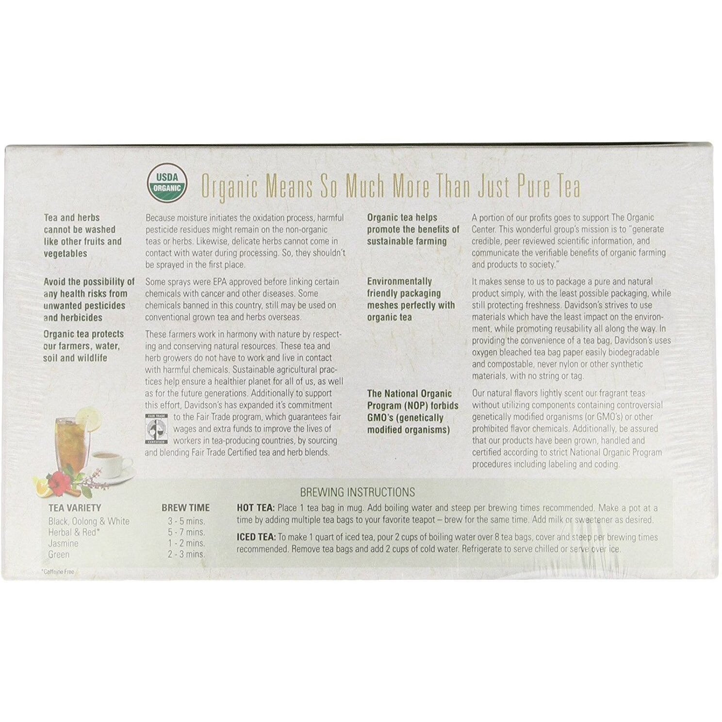 Davidson's Organics, Rooibos Spiced Chai, 100-Count Unwrapped Tea Bags