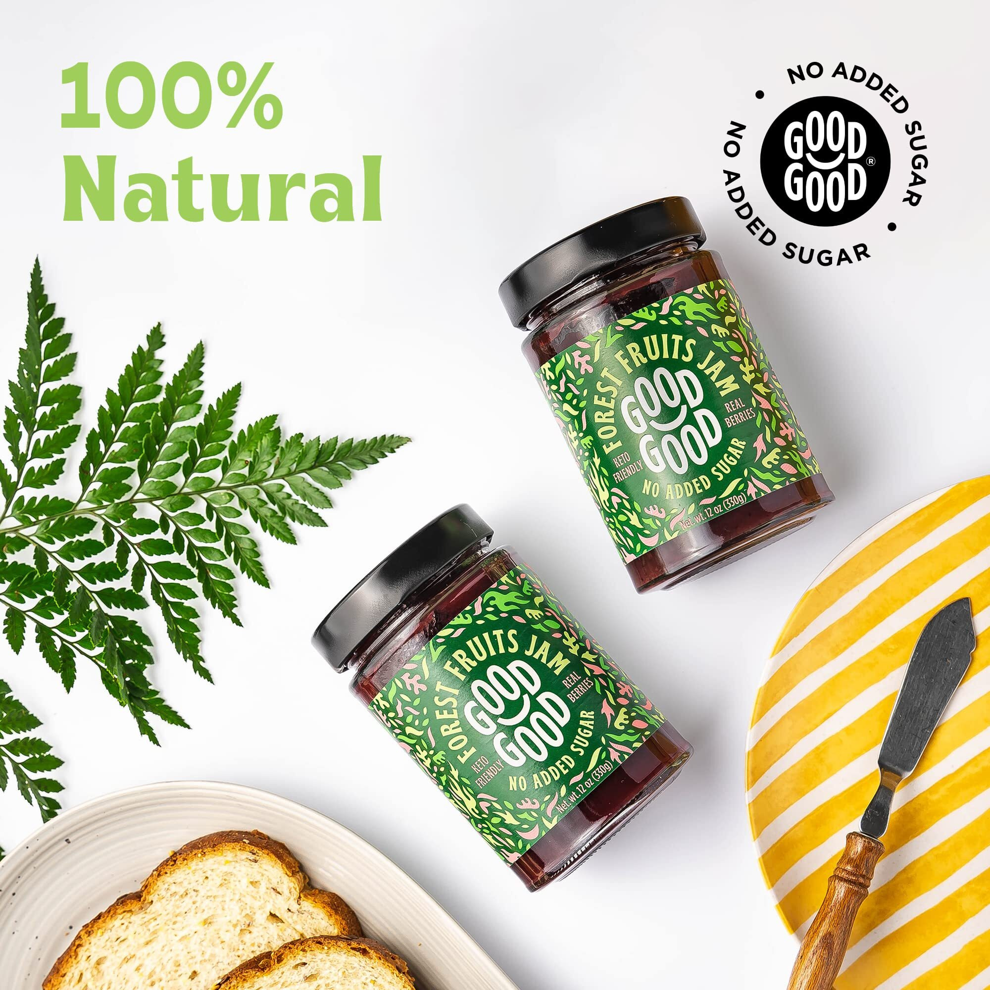 Good Good No Added Sugar Forest Fruit Jam - Keto Friendly Jelly - Low Carb, Low-Calorie And Vegan - Diabetic Friendly - 12Oz / 330G (Pack Of 2)