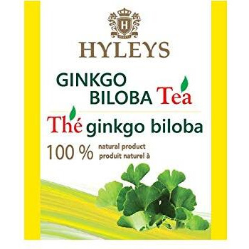 Hyleys Ginkgo Biloba Green Tea - Brain Support Blend With Citrus - 100% Natural, Gluten-Free, Non-Gmo, Memory & Focus Tea - 25 Tea Bags