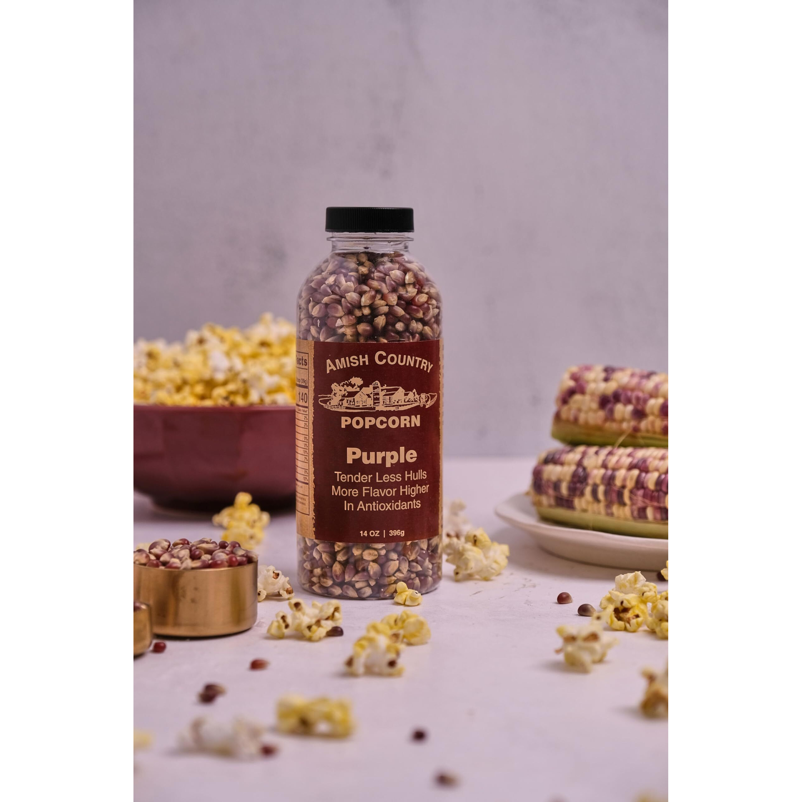 Amish Country Popcorn | 2-14 Oz Bottles | Purple Popcorn Kernels | Old Fashioned, Non-Gmo And Gluten Free (2-14 Oz Bottles)