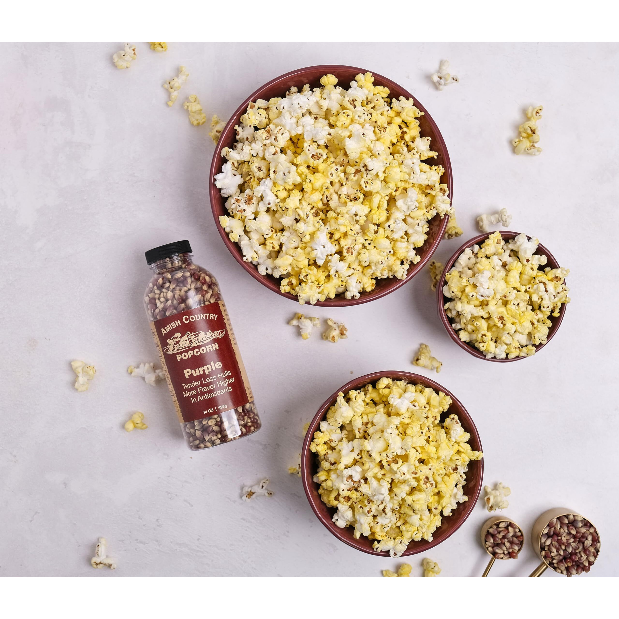 Amish Country Popcorn | 2-14 Oz Bottles | Purple Popcorn Kernels | Old Fashioned, Non-Gmo And Gluten Free (2-14 Oz Bottles)