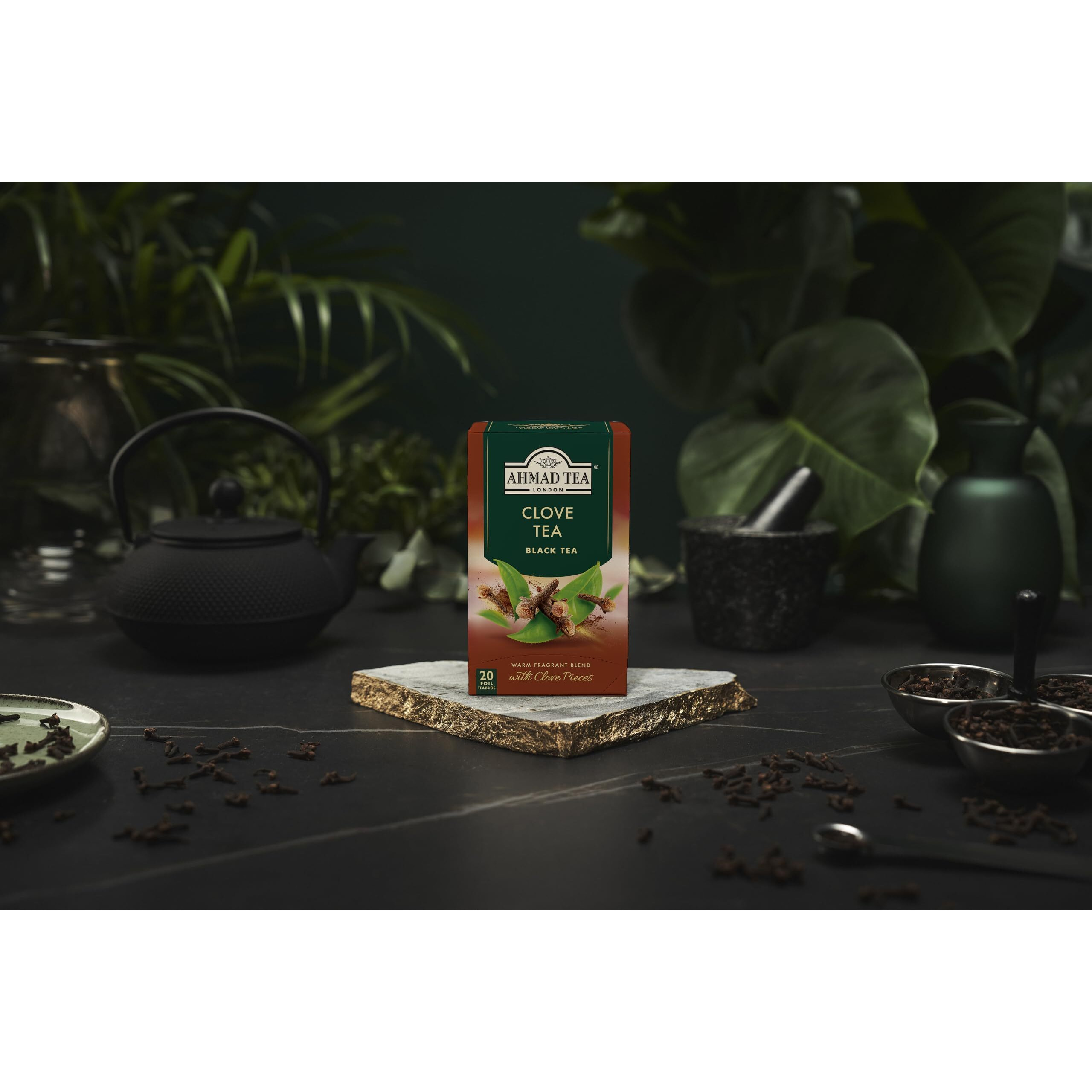 Ahmad Tea Black Tea, Clove Teabags, 20 Ct (Pack Of 6) - Caffeinated & Sugar-Free