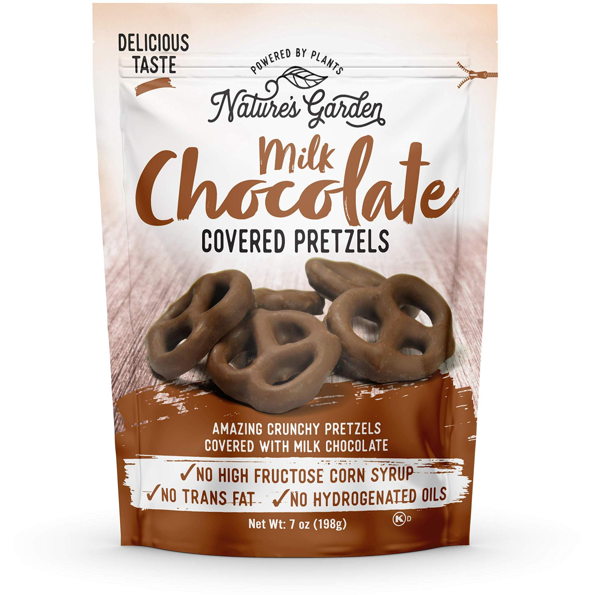 Nature's Garden Milk Chocolate Covered Pretzels - No Trans Fat, Indulgent Snack, Milk Chocolate Pretzels - 7 Oz Bag (Pack Of 1)