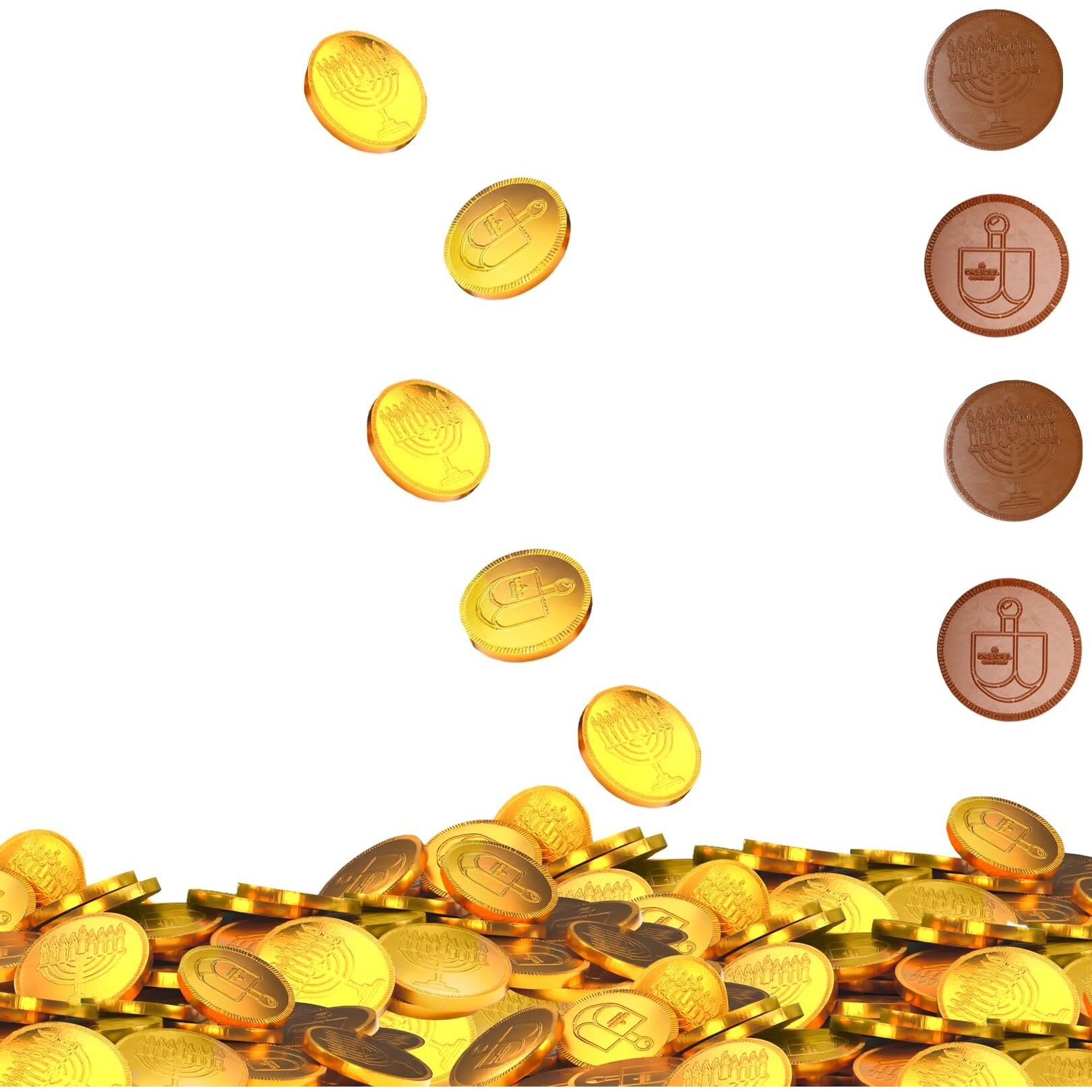 The Dreidel Company Chocolate Candy Milk Chocolate Coins, Hanukkah Gelt, Gold Coins, Made With Belgian Chocolate, Gluten Free, Non Gmo, Nut-Free, Kosher Certified (50-Pack)