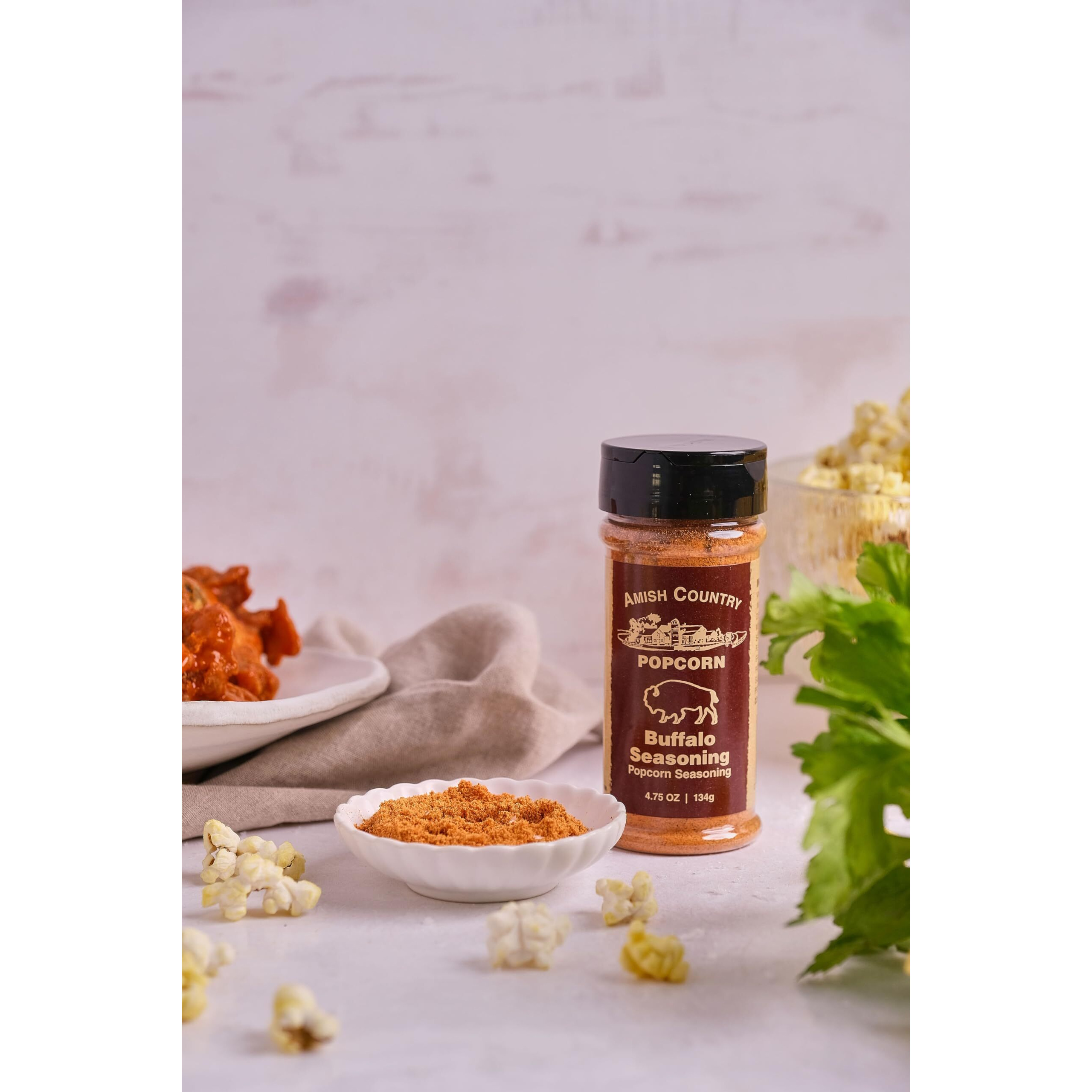 Amish Country Popcorn | 4 Pack Seasoning Bundle | Buffalo, Garlic Parmesan, Jalepeno Cheddar, Dill Pickle | Old Fashioned, Non-Gmo And Gluten Free