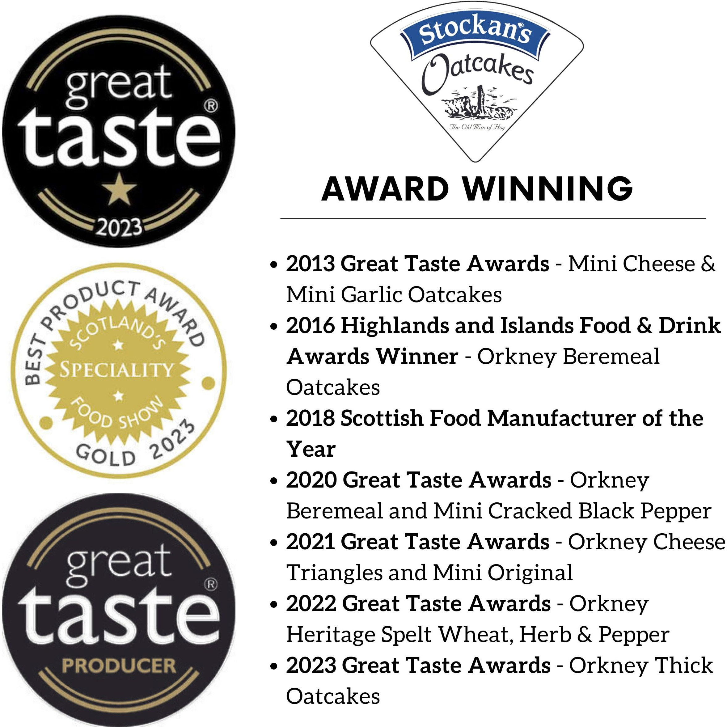 Stockan's Orkney Wholegrain Thin Oatcakes - Traditional Scottish Savoury Biscuits Imported From Scotland (Pack Of 6)