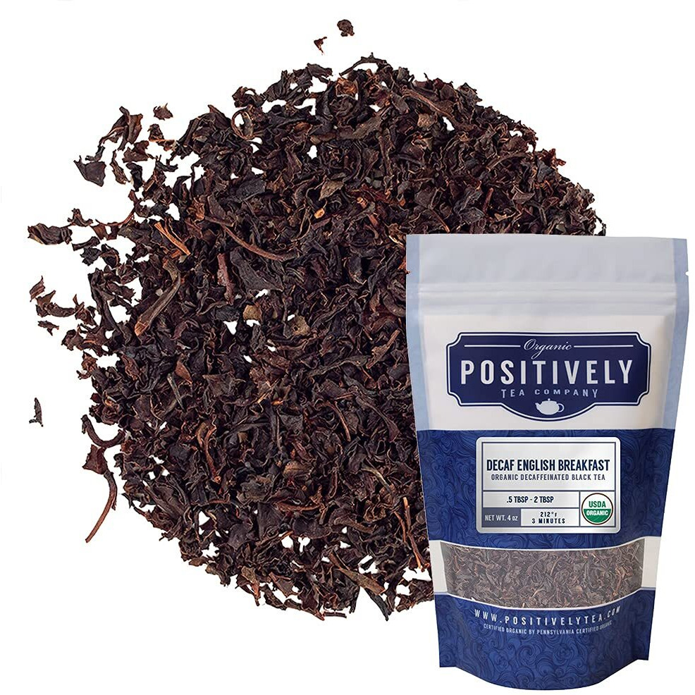 Organic Positively Tea Company, Decaf English Breakfast, Loose Leaf, 4 Ounce