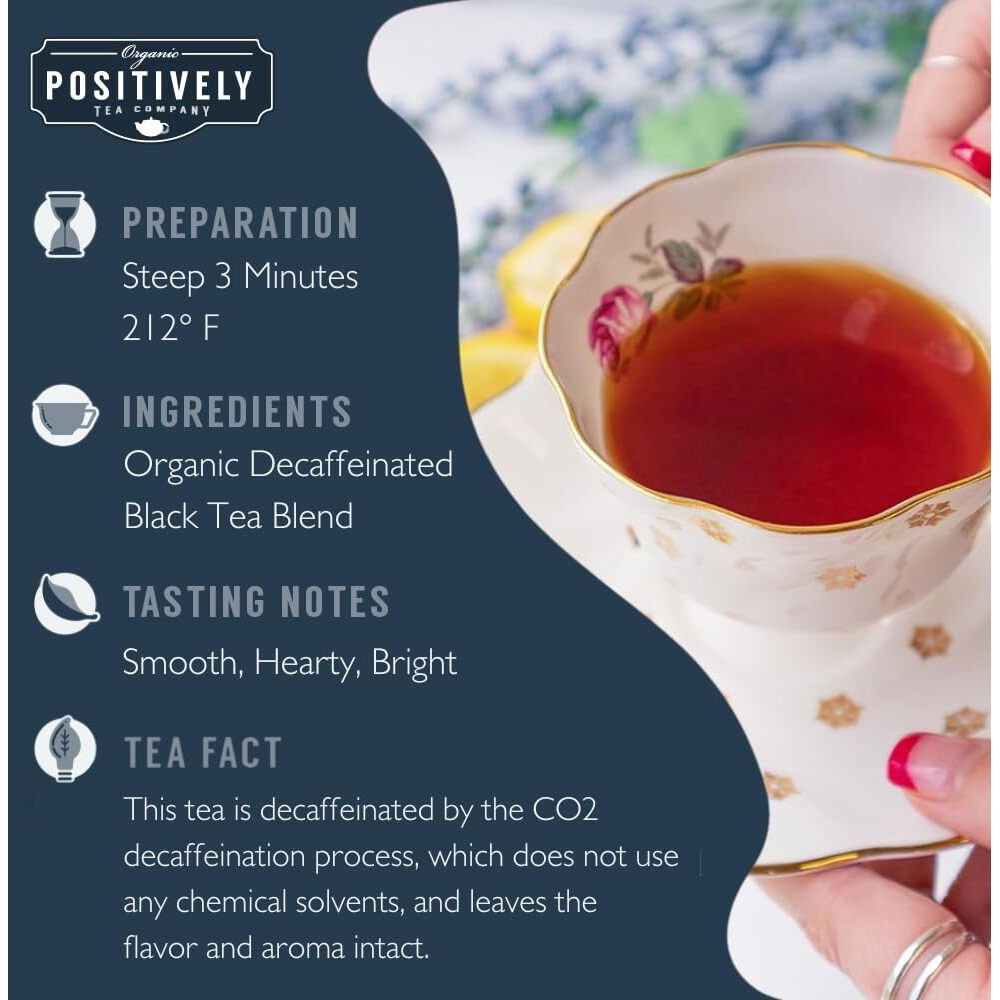 Organic Positively Tea Company, Decaf English Breakfast, Loose Leaf, 4 Ounce