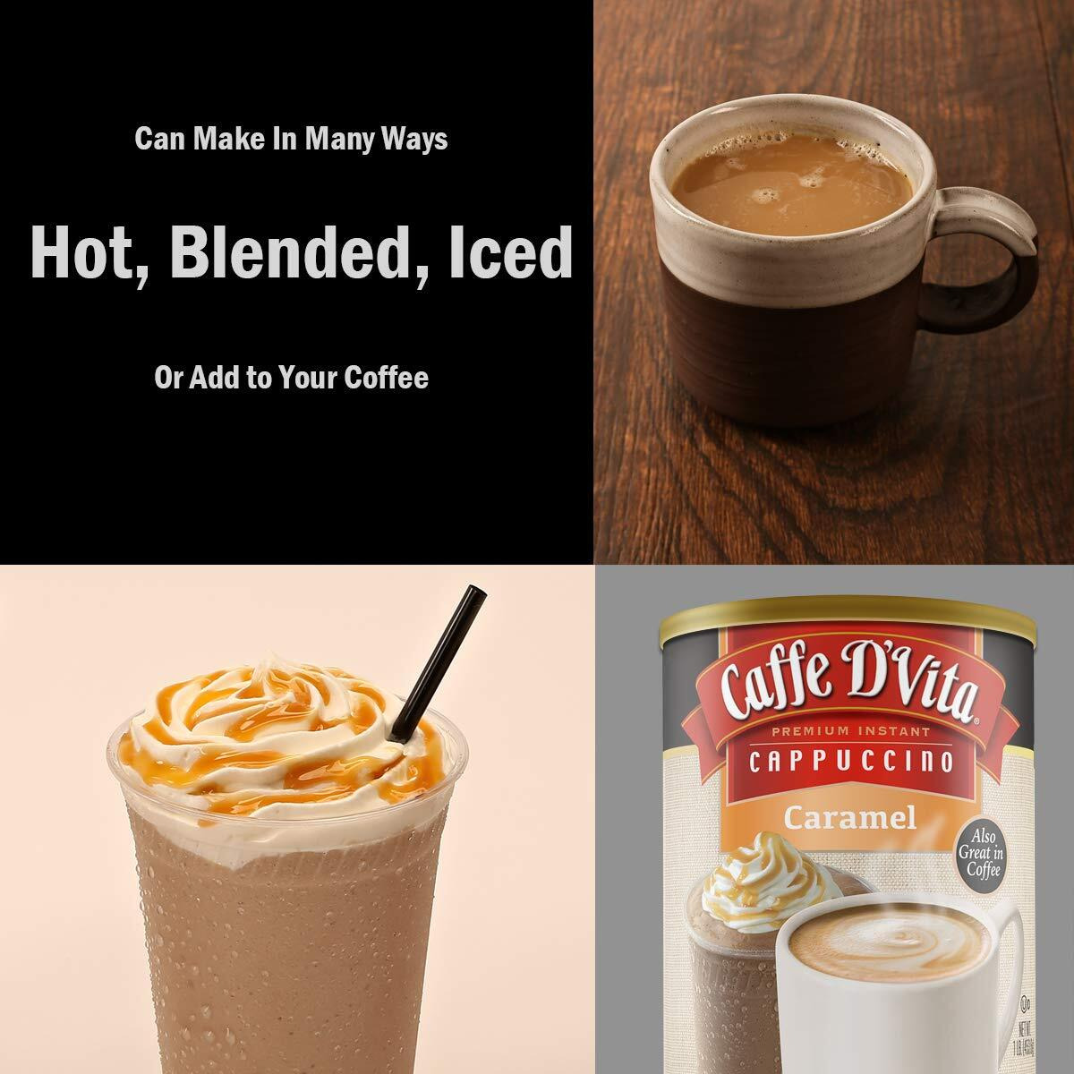 Caffe Dvita Caramel Cappuccino 1 Lb. Can (16 Oz.)
