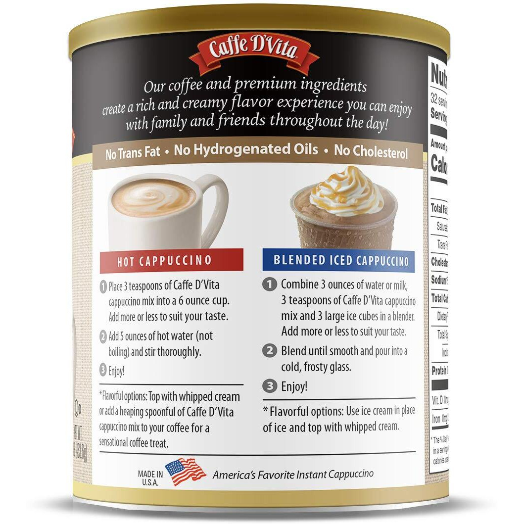 Caffe Dvita Caramel Cappuccino 1 Lb. Can (16 Oz.)