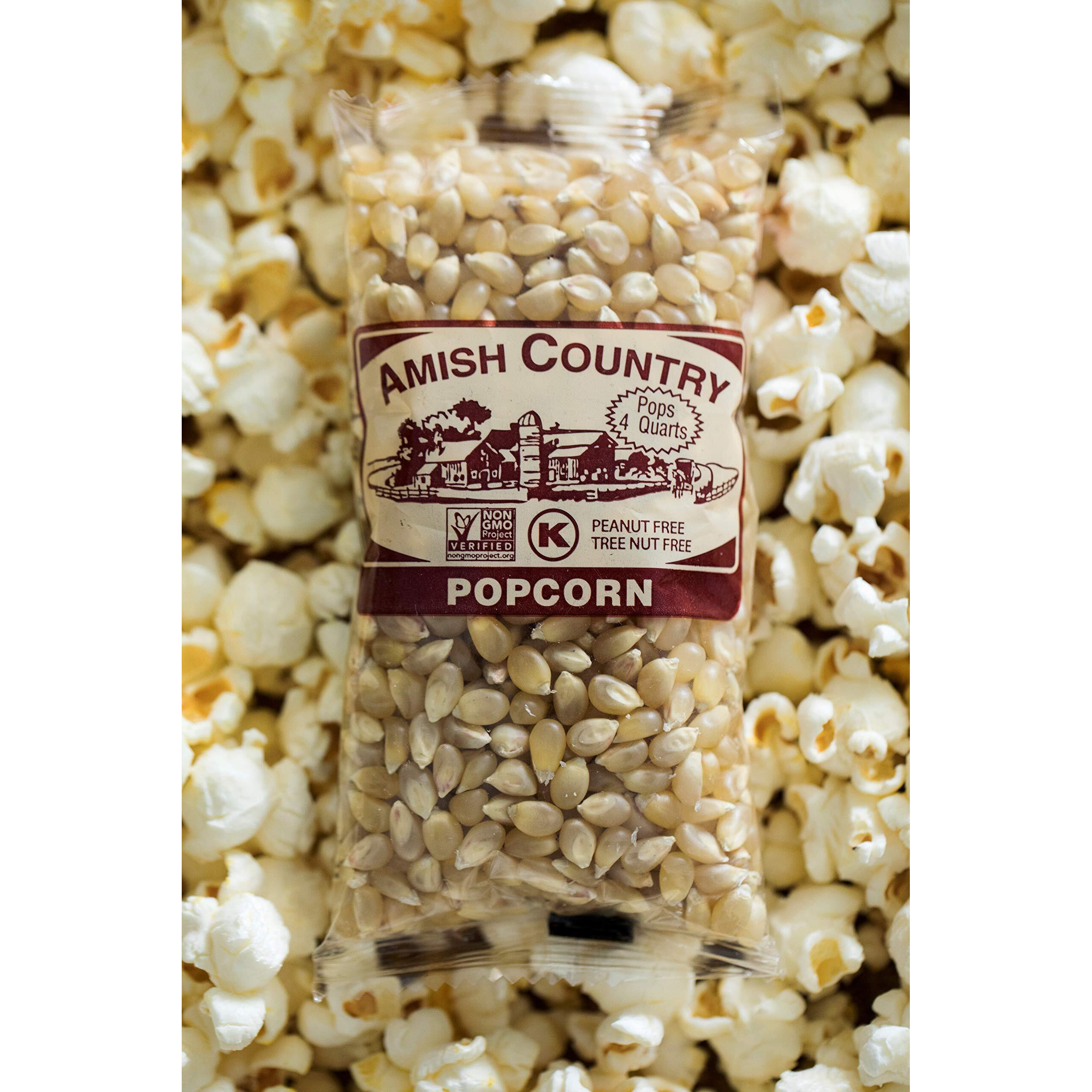 Amish Country Popcorn | 10-4 Oz Bags | Medium White Popcorn Kernels | Old Fashioned, Non-Gmo And Gluten Free