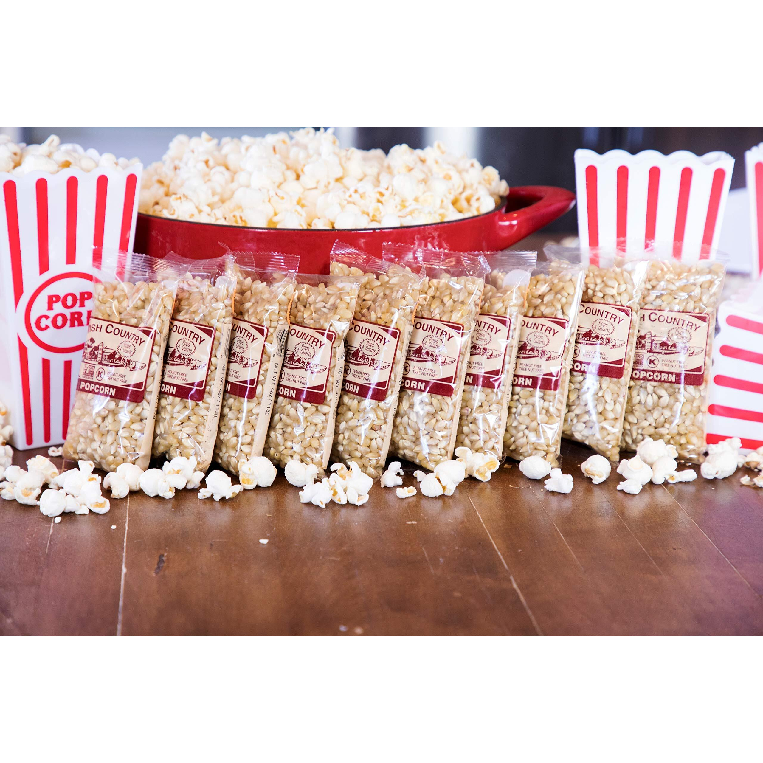 Amish Country Popcorn | 10-4 Oz Bags | Medium White Popcorn Kernels | Old Fashioned, Non-Gmo And Gluten Free