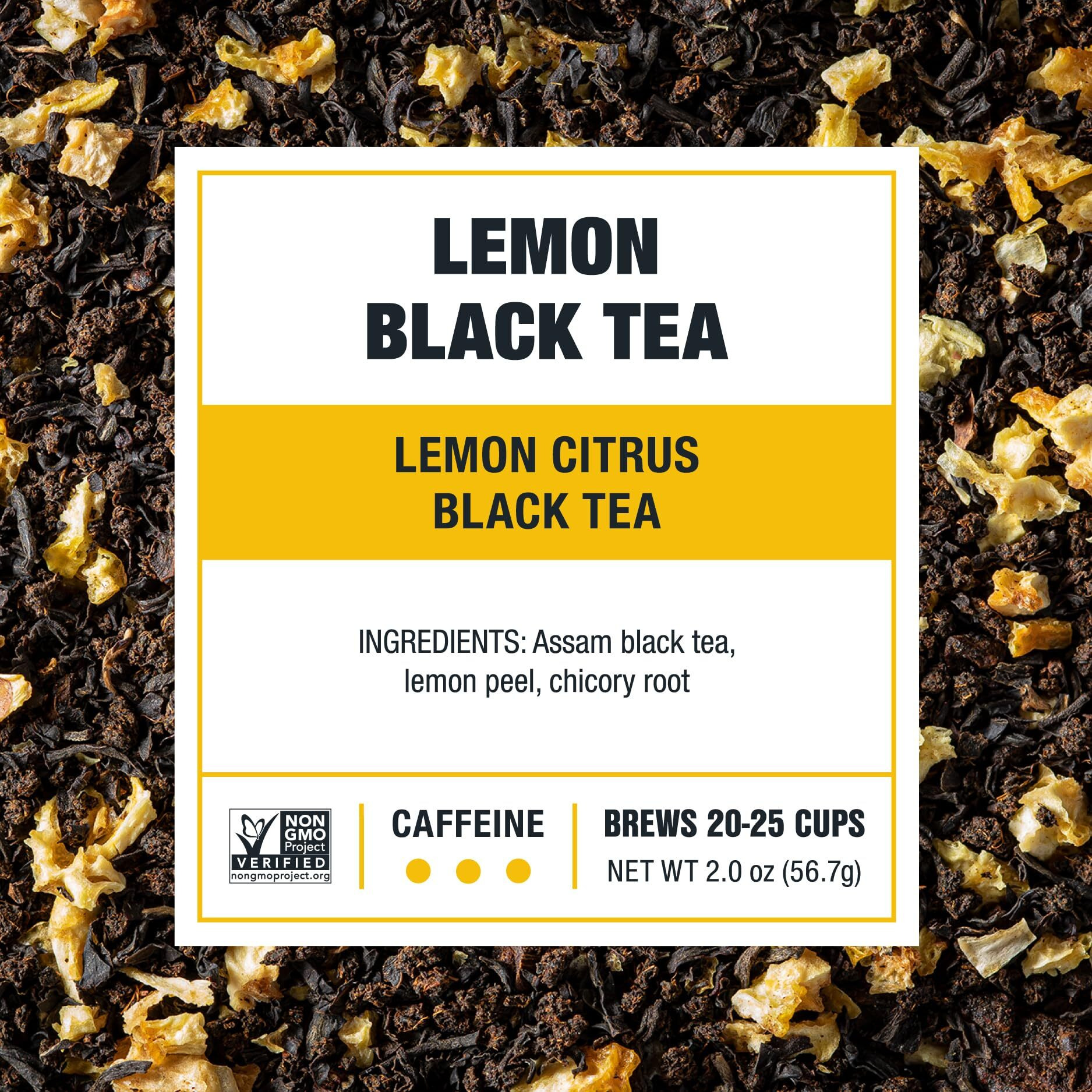 Tiesta Tea - Lemon Black Tea | Lemon Citrus Black Tea | Premium Loose Leaf Tea Blends | High Caffeinated Black Tea | Make Hot Or Iced Tea | Brews Up To 25 Cups - 2 Ounce Resealable Pouch
