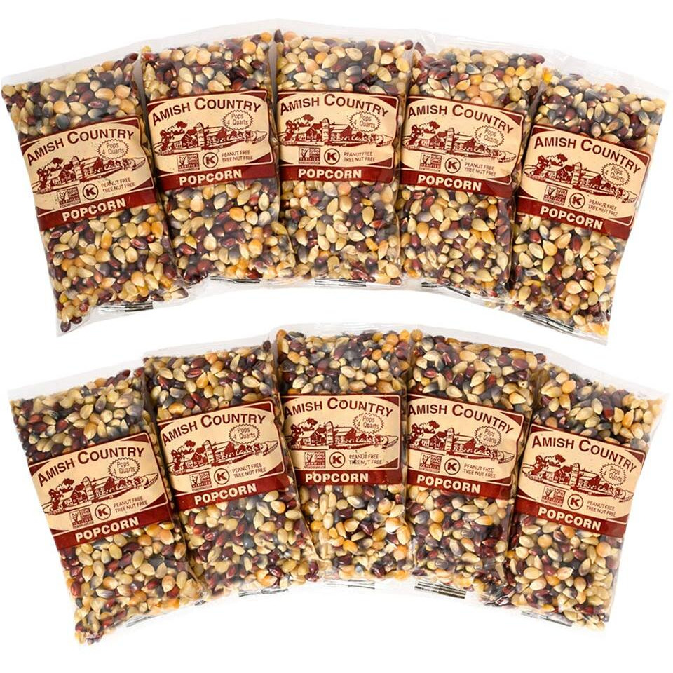 Amish Country Popcorn | 10-4 Oz Bags | Rainbow Popcorn Kernels | Old Fashioned, Non-Gmo And Gluten Free
