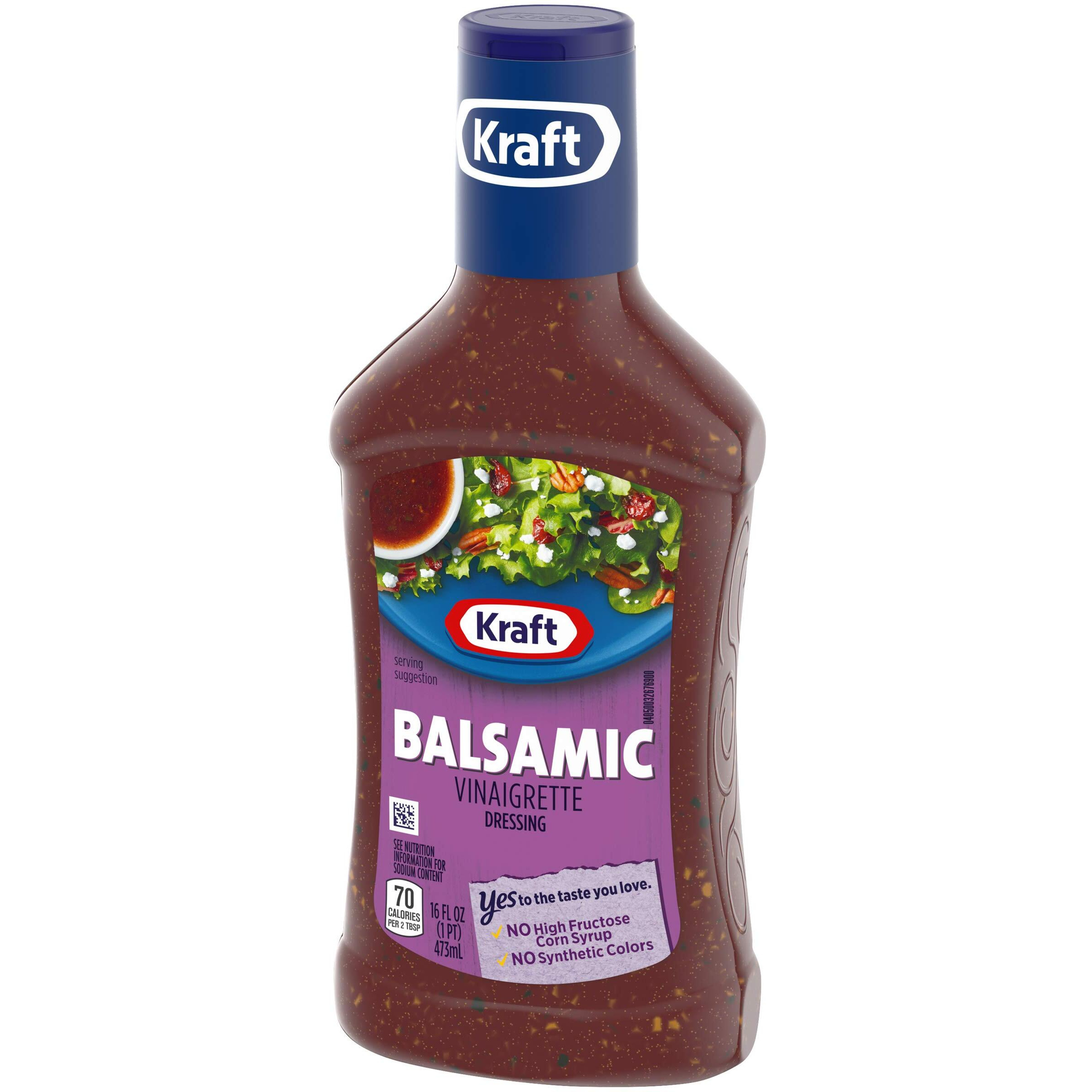 Kraft Balsamic Vinaigrette Salad Dressing (6 Ct Pack, 16 Fl Oz Bottles)