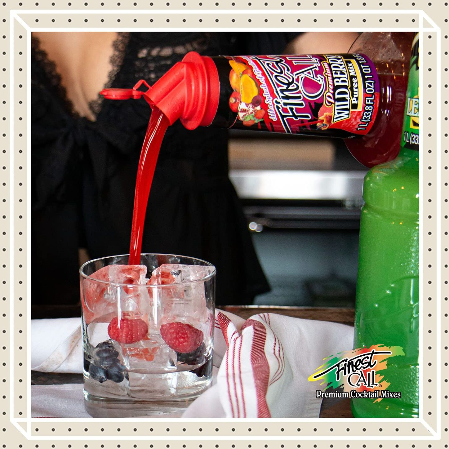 Finest Call Premium Wild Berry Puree Drink Mix, 1 Liter Bottle (33.8 Fl Oz), Pack Of 3