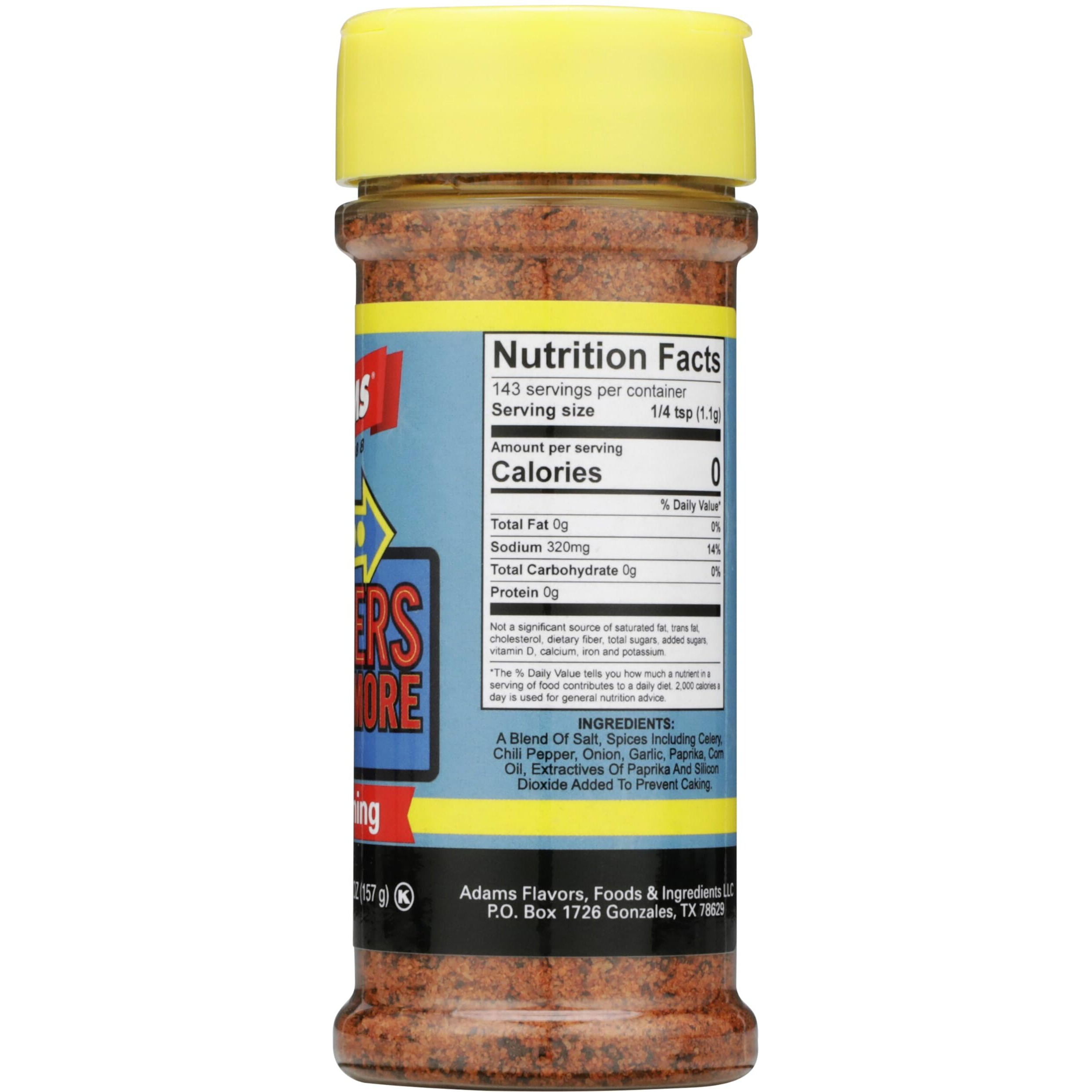 Adam's Seasonings 3.5-6Oz Container (Pack Of 3) Choose Flavor Below (Burgers Fries & More 5.54Oz)