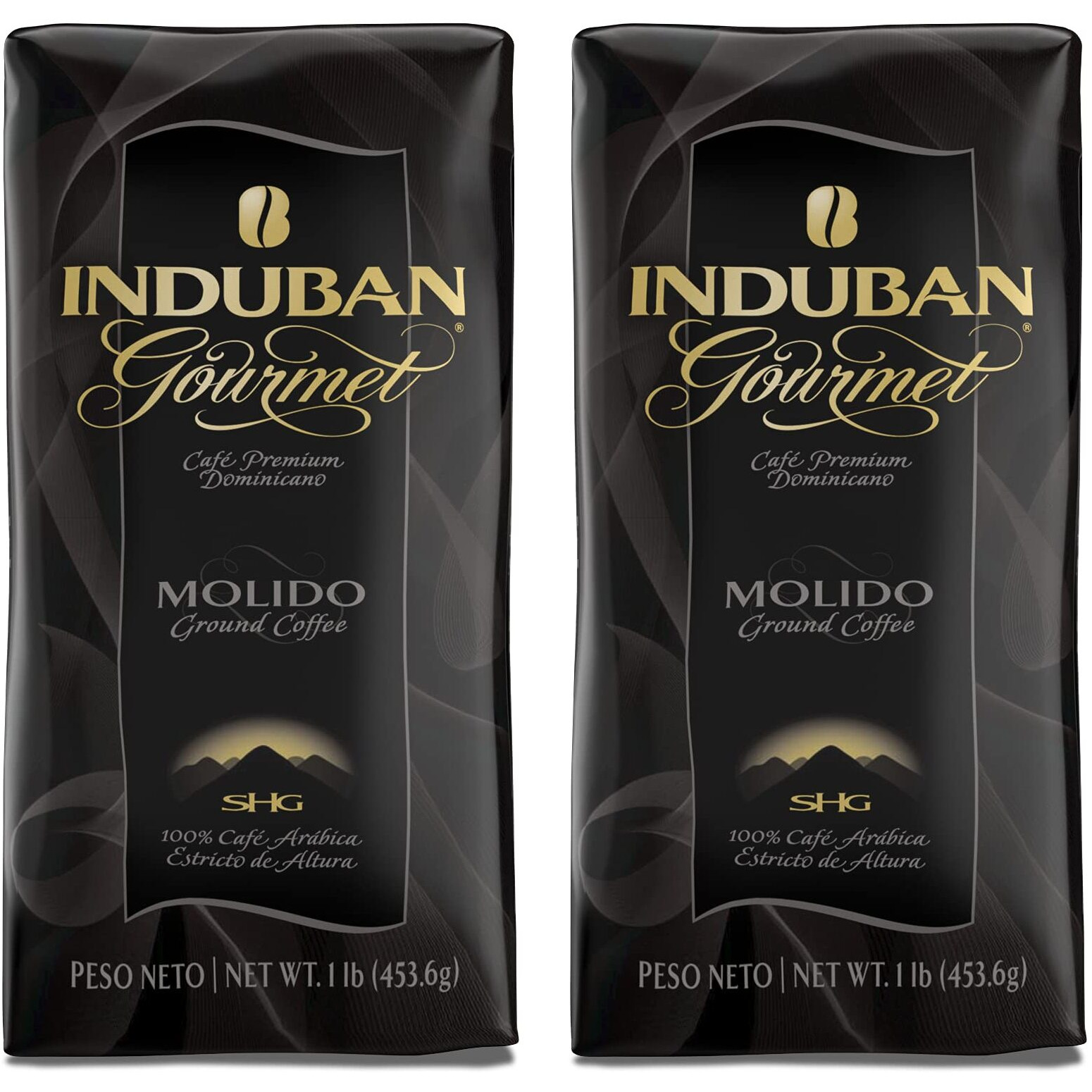 Induban Gourmet, 16 Oz Bag, Ground Coffee, Medium Roast - Premium 100% Arabica Coffee From The Dominican Republic (Pack Of 2)