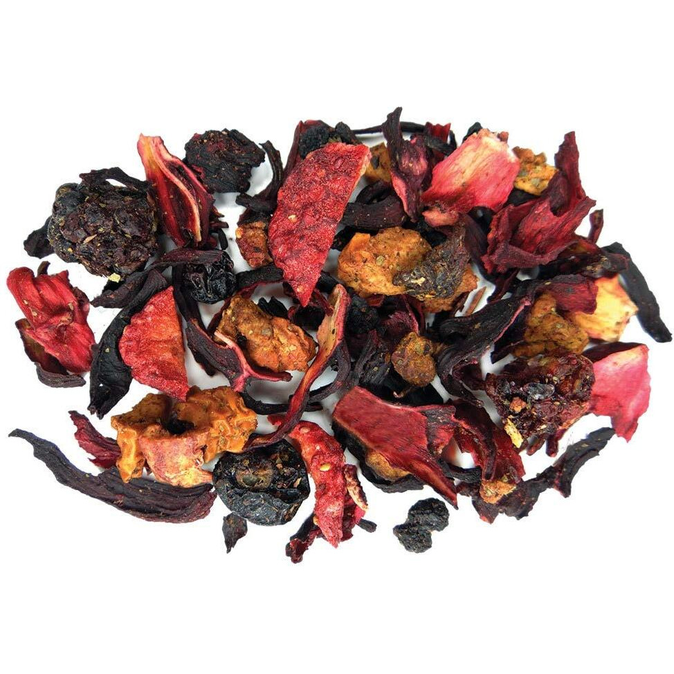 Strawberry Fields Hibiscus Herbal Fruit Tea - Caffeine Free Loose Leaf Bulk Berries Herbs And Fruit - 5 Oz Pouch