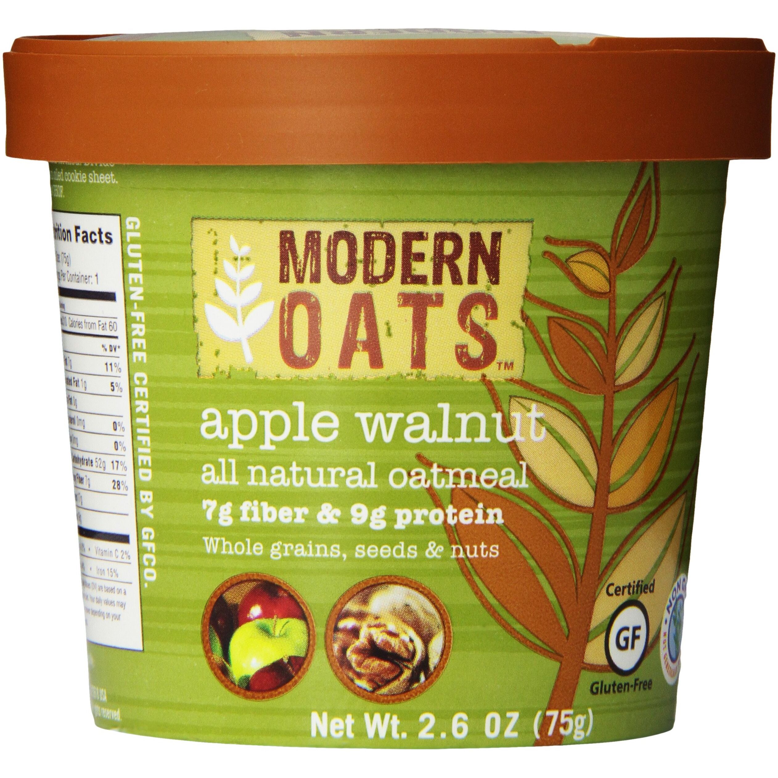 Modern Oats Apple Walnut Oatmeal, 2.6 Ounce (Pack Of 6)
