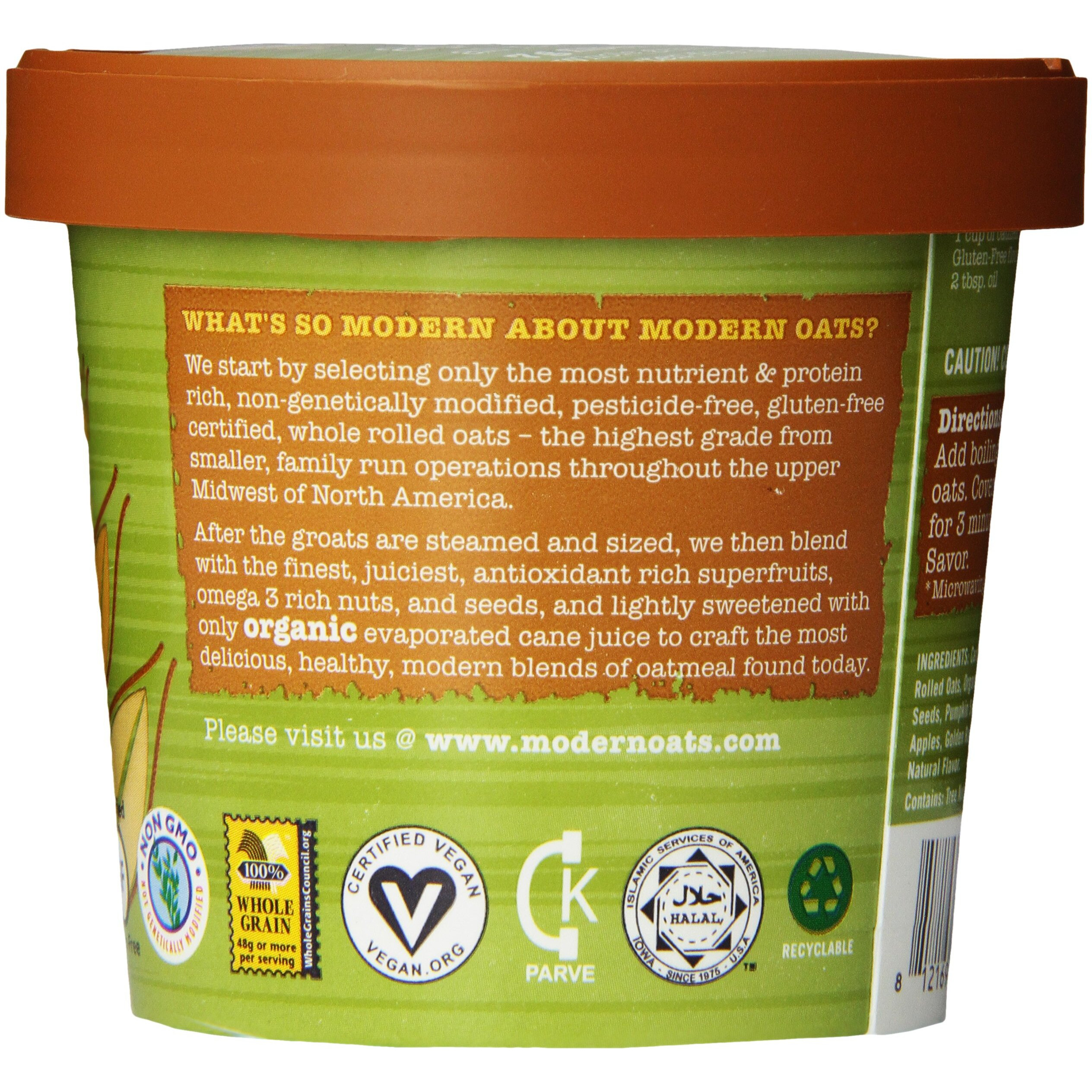 Modern Oats Apple Walnut Oatmeal, 2.6 Ounce (Pack Of 6)