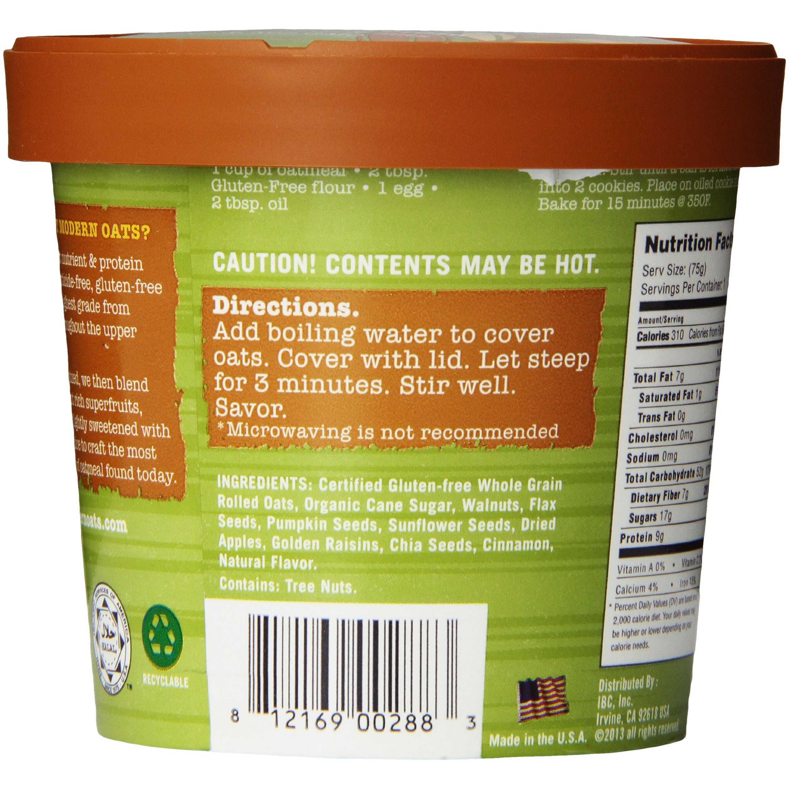 Modern Oats Apple Walnut Oatmeal, 2.6 Ounce (Pack Of 6)