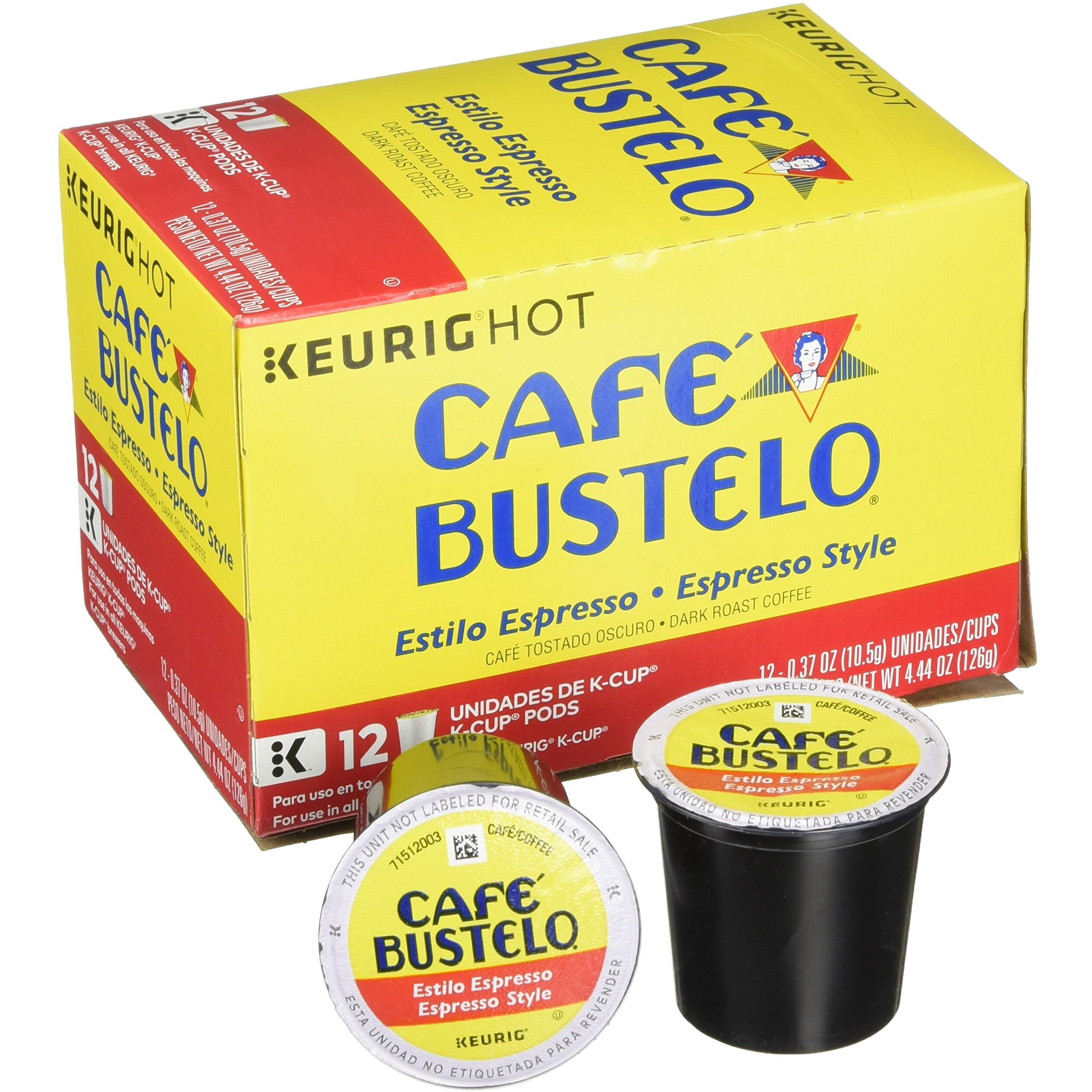 Cafe Bustelo, K-Cup Single Serve, 12 Count, 4.44Oz Box (Pack Of 3) (Espresso Style)